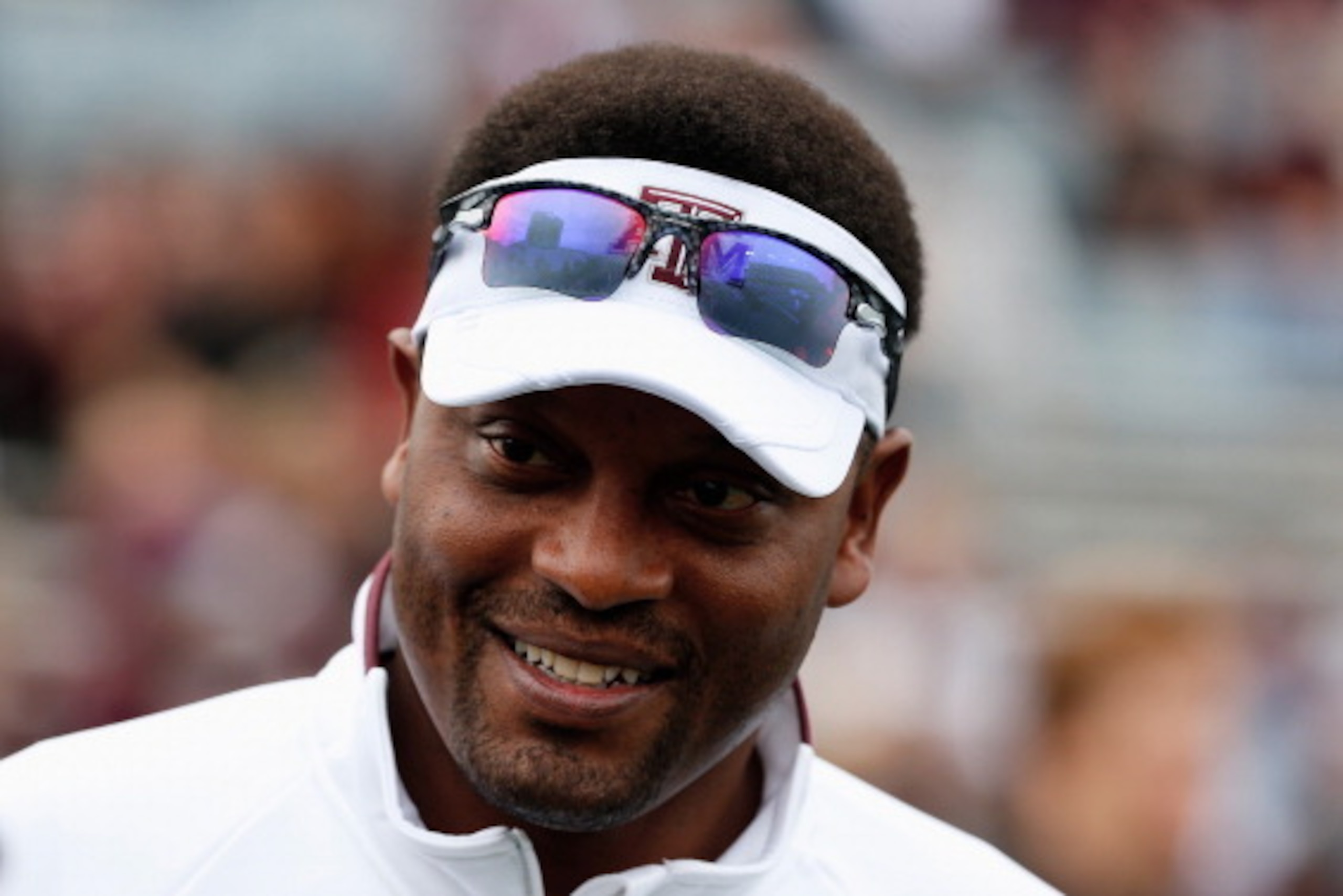COLLEGE STATION, TX - NOVEMBER 09:  Head coach Kevin Sumlin of the Texas A&M Aggies waits on the field before the game against the Mississippi State Bulldogs at Kyle Field on November 9, 2013 in College Station, Texas.  (Photo by Scott Halleran/Getty Imag