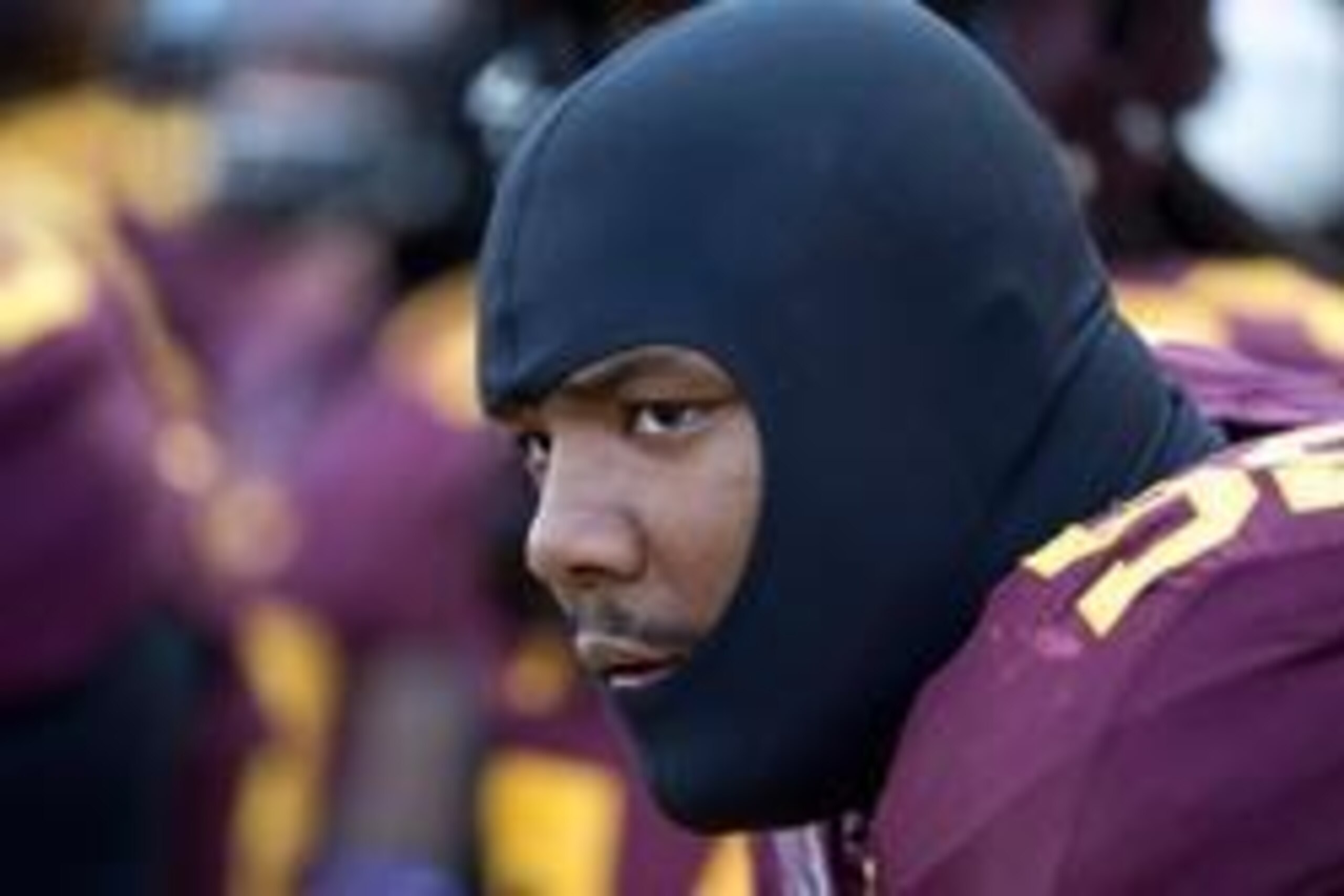 Oct 26, 2013; Minneapolis, MN, USA; Minnesota Golden Gophers defensive lineman Ra'Shede Hageman (99) looks on from the bench in the first quarter against the Nebraska Cornhuskers at TCF Bank Stadium. Mandatory Credit: Jesse Johnson-USA TODAY Sports