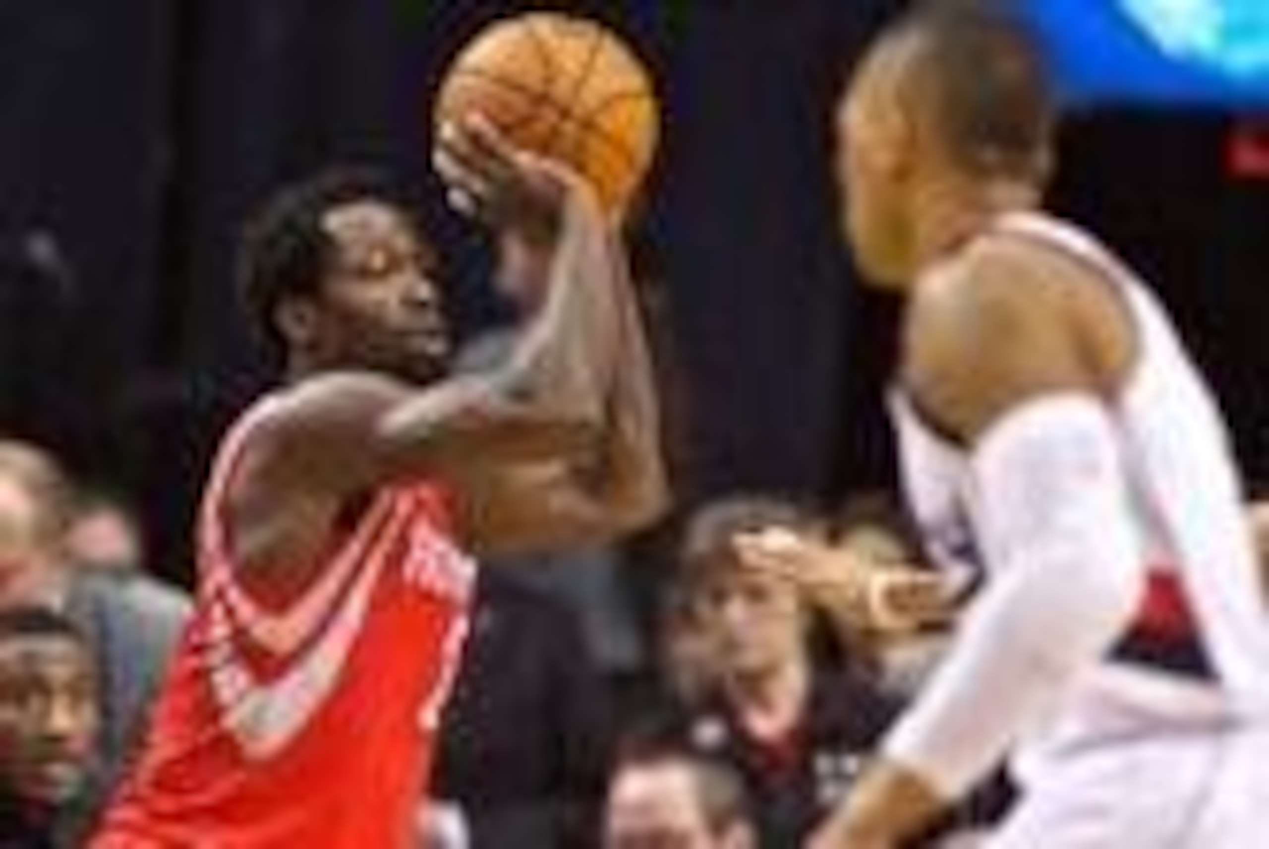 Apr 25, 2014; Portland, OR, USA; Houston Rockets guard Patrick Beverley (2) shoots against the Portland Trail Blazers during the first quarter in game three of the first round of the 2014 NBA Playoffs at the Moda Center. Mandatory Credit: Craig Mitchelldy