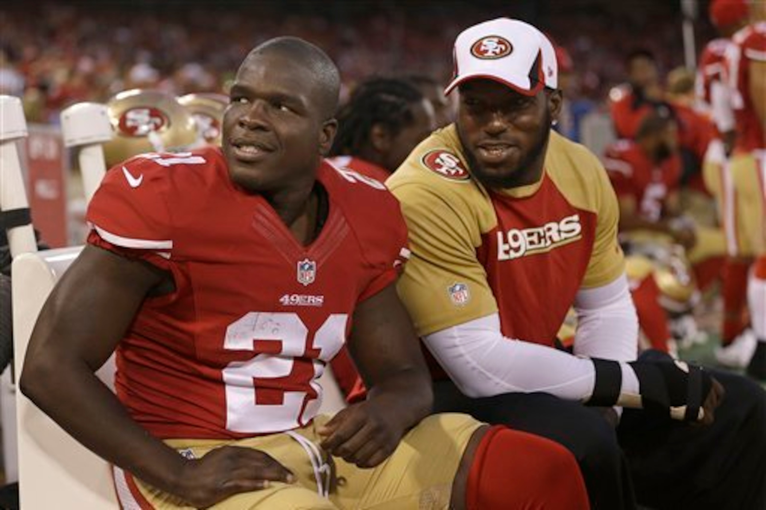 The 49ers will call on current clubhouse leaders like Frank Gore (left) and Patrick Willis (right) in 2014.