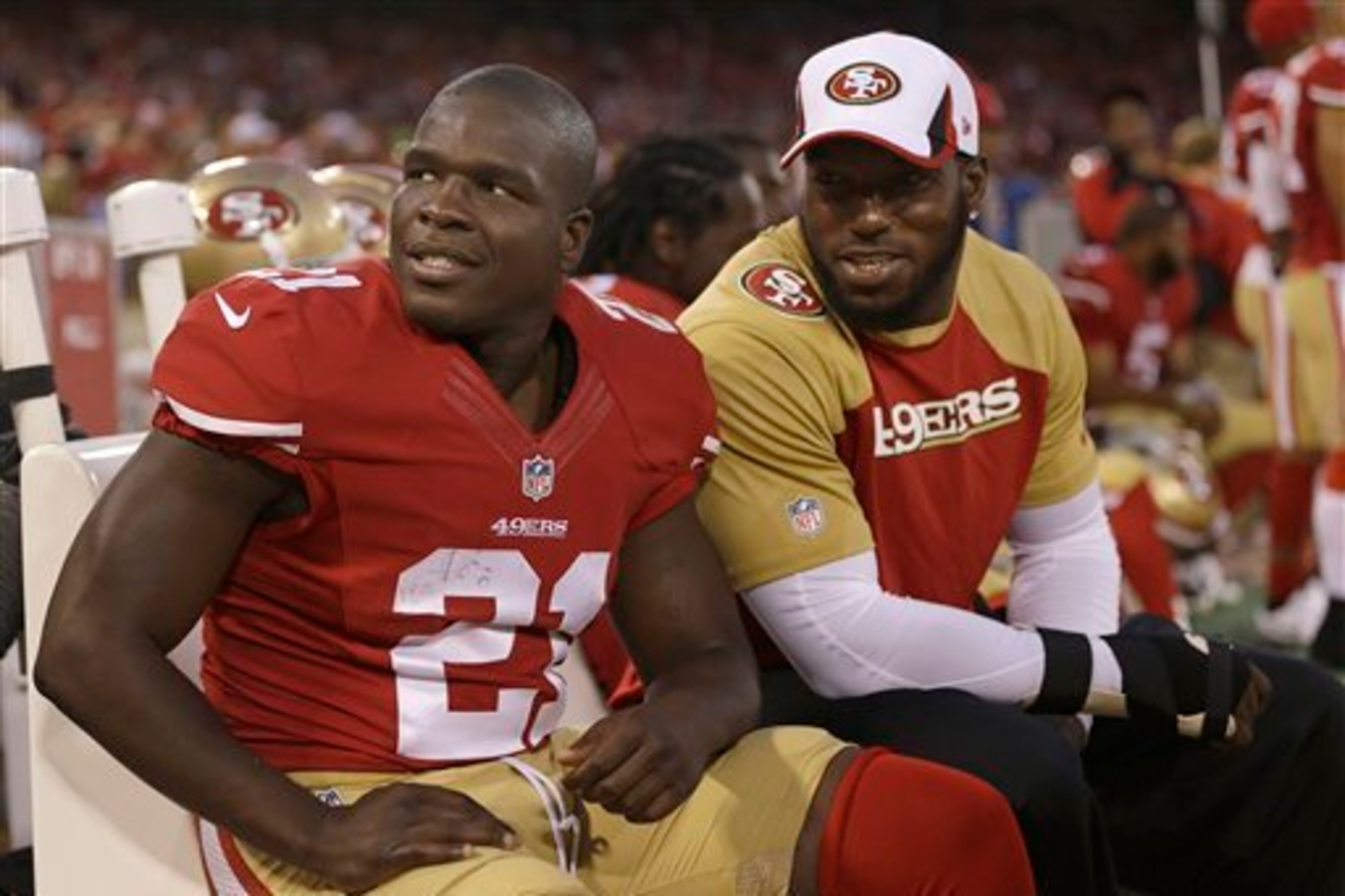 The 49ers will call on current clubhouse leaders like Frank Gore (left) and Patrick Willis (right) in 2014.
