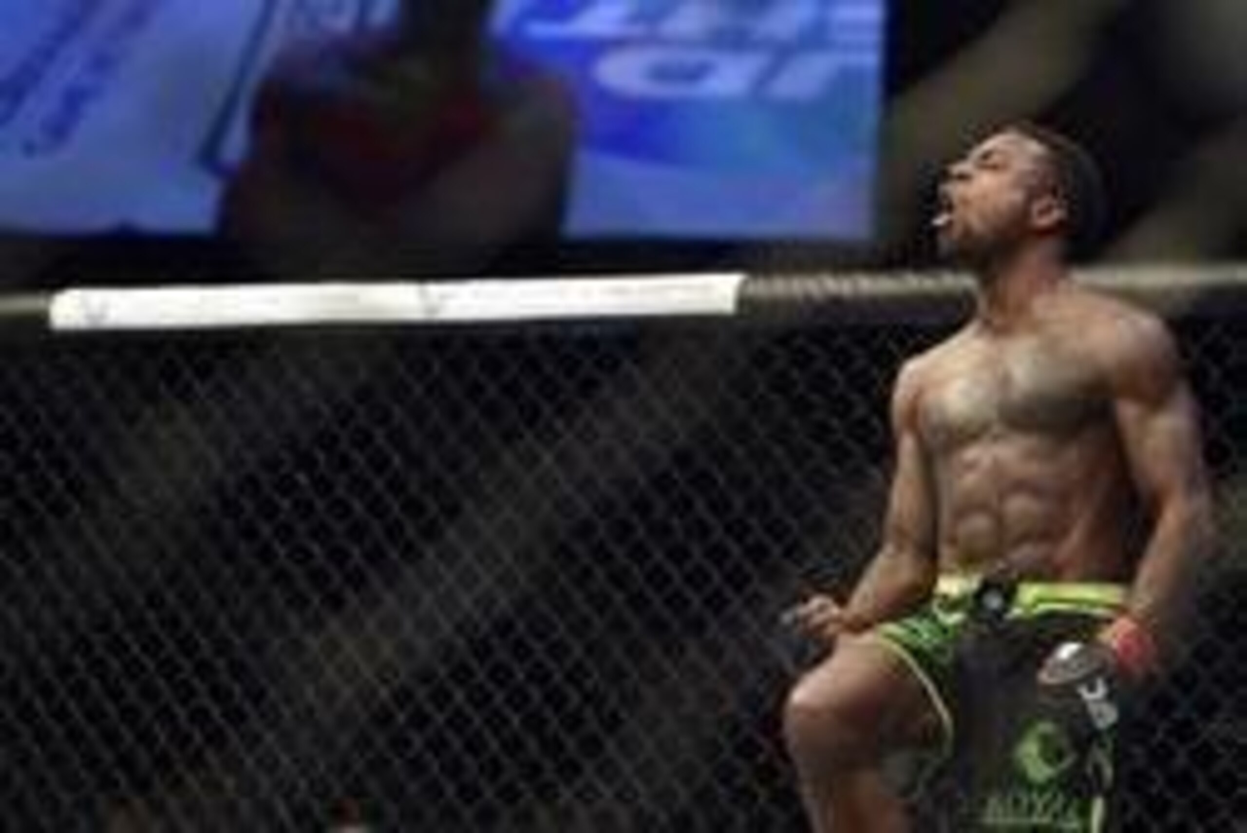 Apr 26, 2014; Baltimore, MD, USA; Chris Beal reacts knocking out Patrick Williams at Baltimore Arena. Beal defeated Williams by knock out in the second round. Mandatory Credit: Tommy Gilligan-USA TODAY Sports