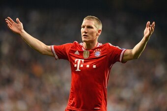 MADRID, SPAIN - APRIL 23:  Bastian Schweinsteiger of Bayern Muenchen looks dejected during the UEFA Champions League semi-final first leg match between Real Madrid and FC Bayern Muenchen at the Estadio Santiago Bernabeu on April 23, 2014 in Madrid, Spain.