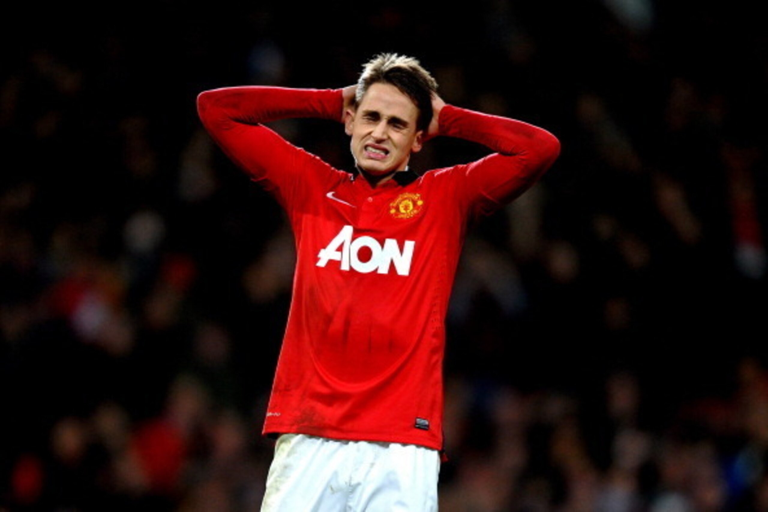 MANCHESTER, ENGLAND - JANUARY 22:  Adnan Januzaj of Manchester United reacts after his penalty is saved during the Capital One Cup semi final, second leg match between Manchester United and Sunderland at Old Trafford on January 22, 2014 in Manchester, Eng