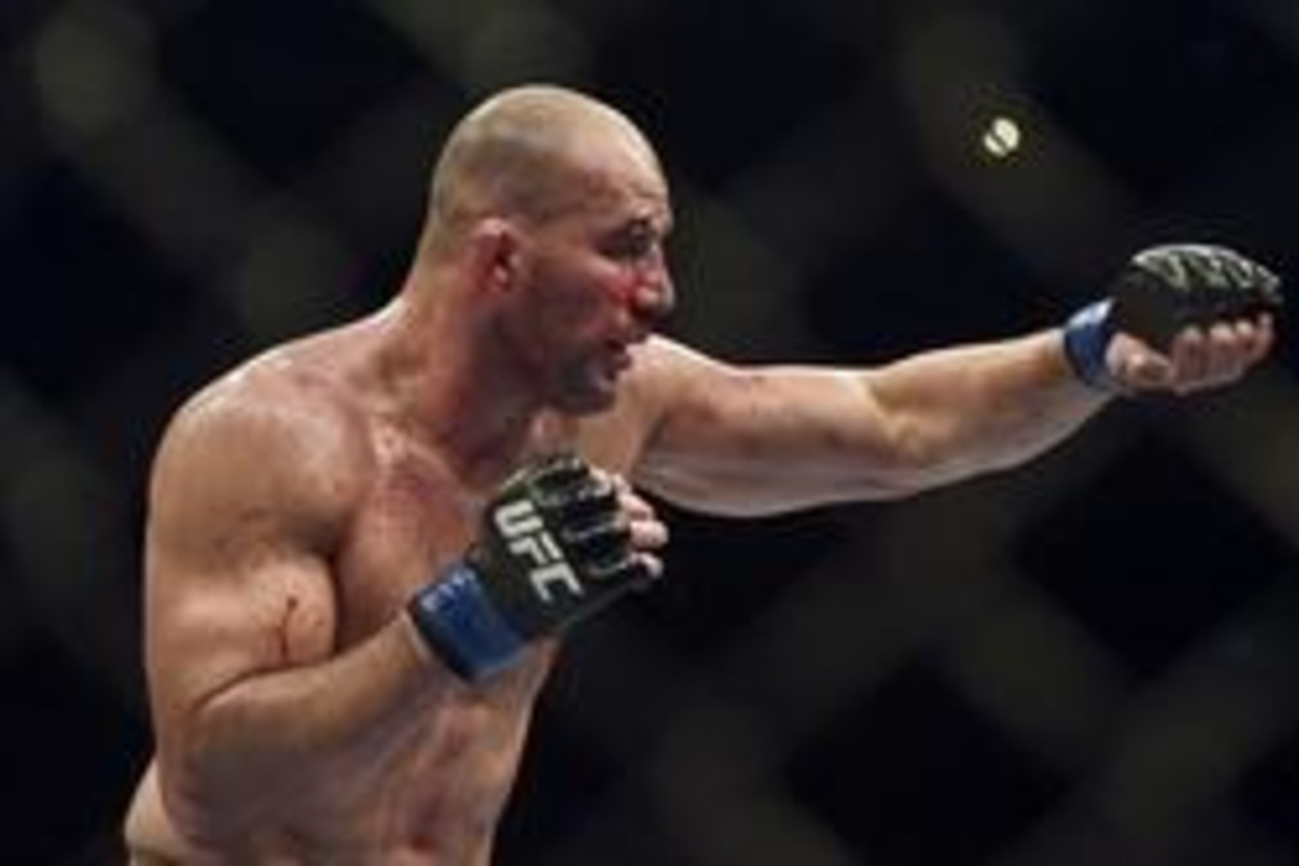 Apr 26, 2014; Baltimore, MD, USA;  A cut opens up over the eye of Glover  Teixeira during the UFC light heavy weight championship fight against Jon Jones at  Baltimore Arena. Jones retained the light heavy height championship by defeating  Teixeria.  Mand