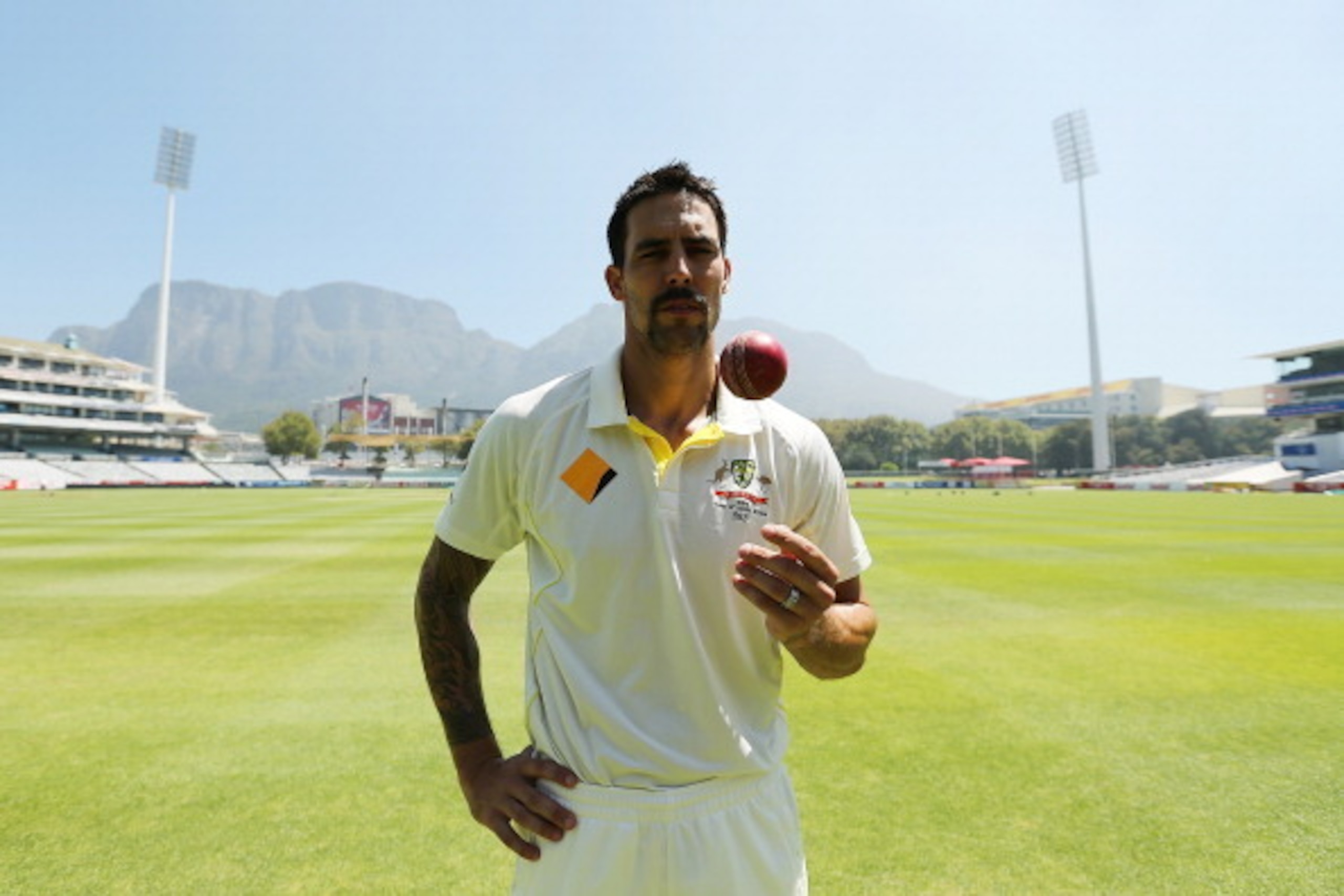 CAPE TOWN, SOUTH AFRICA - FEBRUARY 27:  Australian cricketer Mitchell Johnson poses during a portrait session at Newlands Stadium on February 27, 2014 in Cape Town, South Africa.  (Photo by Morne de Klerk/Getty Images)