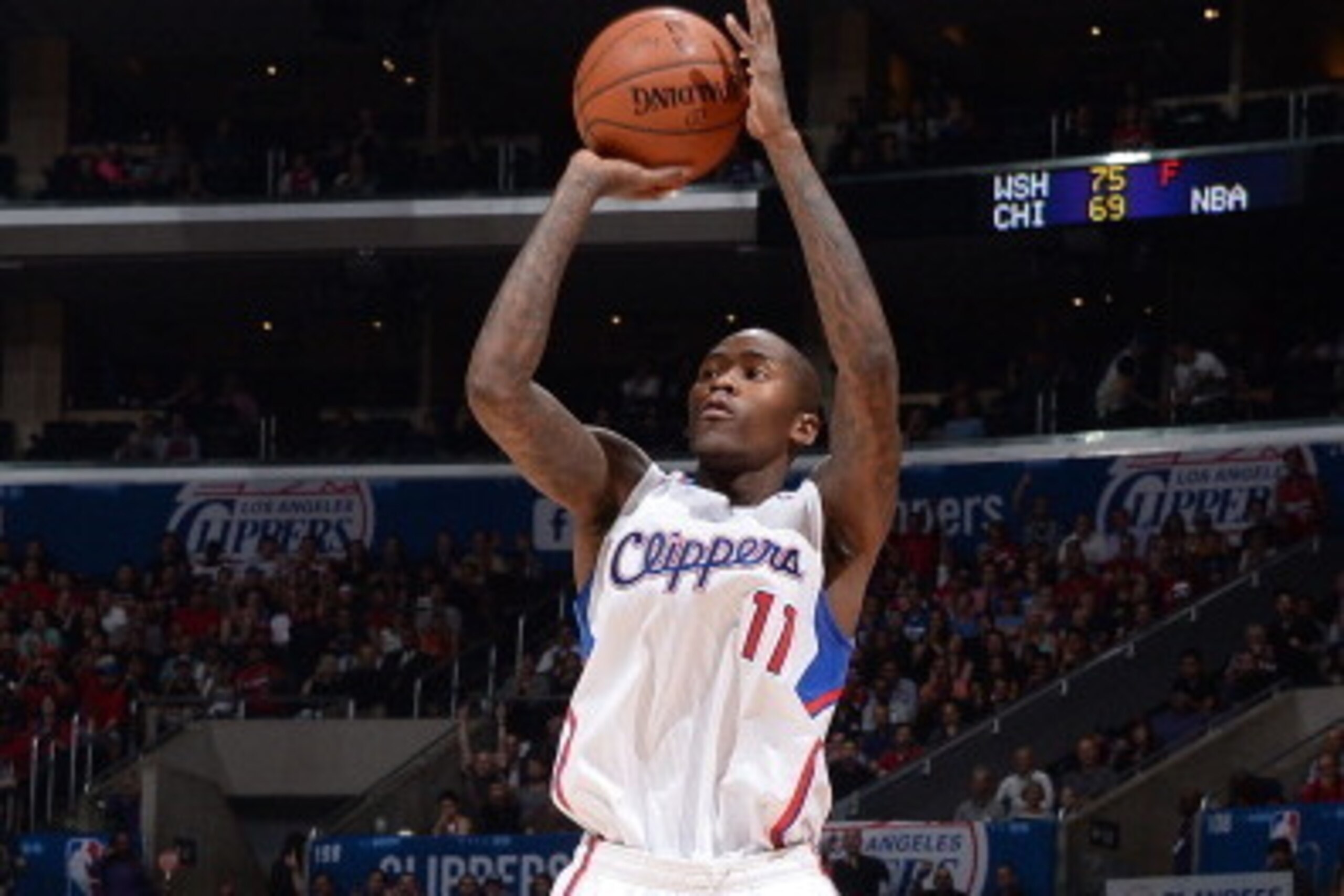 LOS ANGELES, CA - APRIL 29: Jamal Crawford #11 of the Los Angeles Clippers takes a shot against the Golden State Warriors in Game Five of the Western Conference Quarterfinals at Staples Center on April 29, 2014 in Los Angeles, California. NOTE TO USER: Us