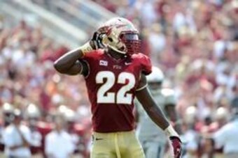 Sep 14, 2013; Tallahassee, FL, USA; Florida State Seminoles linebacker Telvin Smith (22) during the first half of the game at Doak Campbell Stadium. Mandatory Credit: Melina Vastola-USA TODAY Sports
