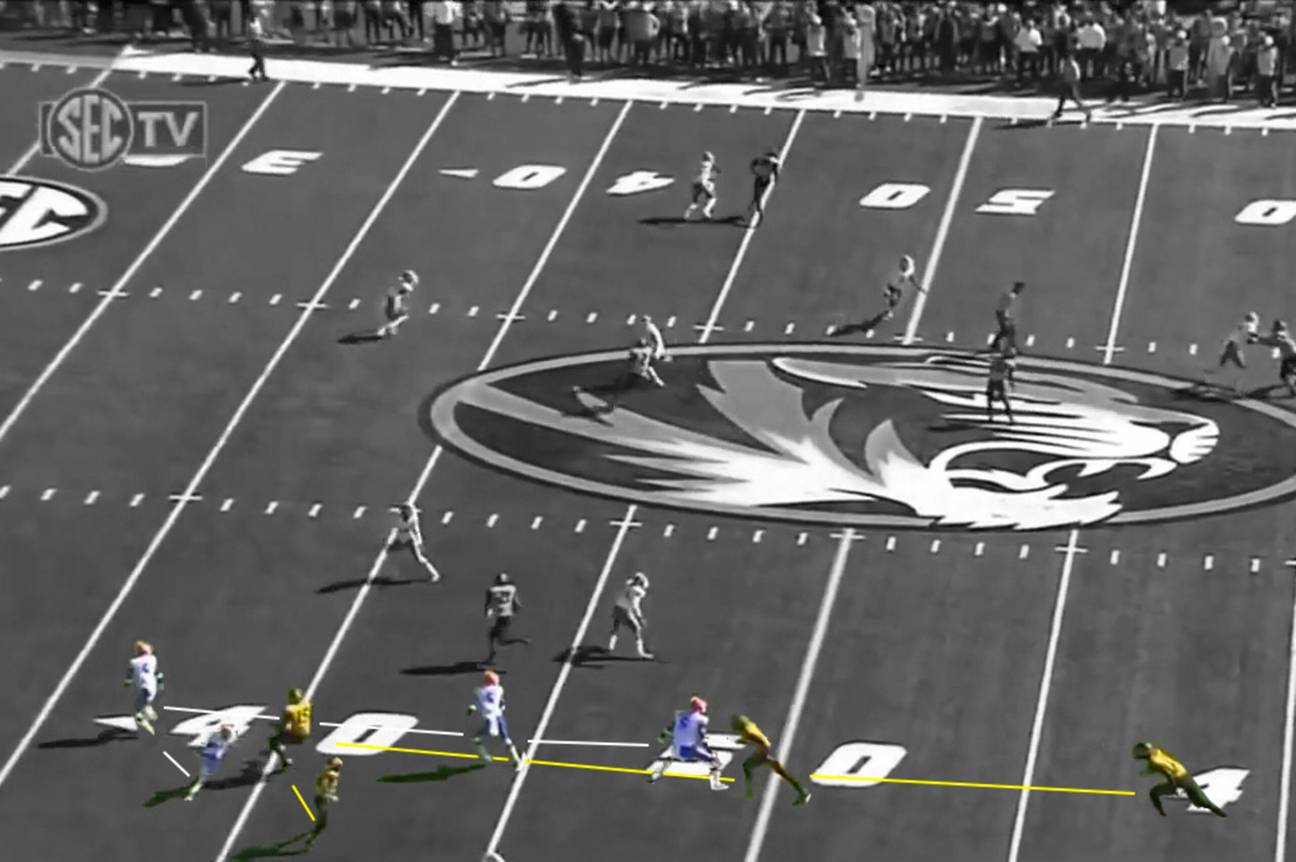Roberson gives too much space in catch-man coverage.