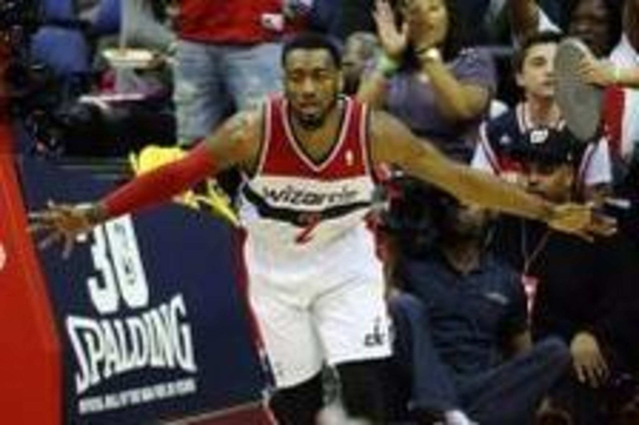 Apr 27, 2014; Washington, DC, USA; Washington Wizards point guard John Wall (2) celebrates after scoring a basket against the Chicago Bulls during the second quarter in game four of the first round of the 2014 NBA Playoffs at Verizon Center. Mandatory Cre