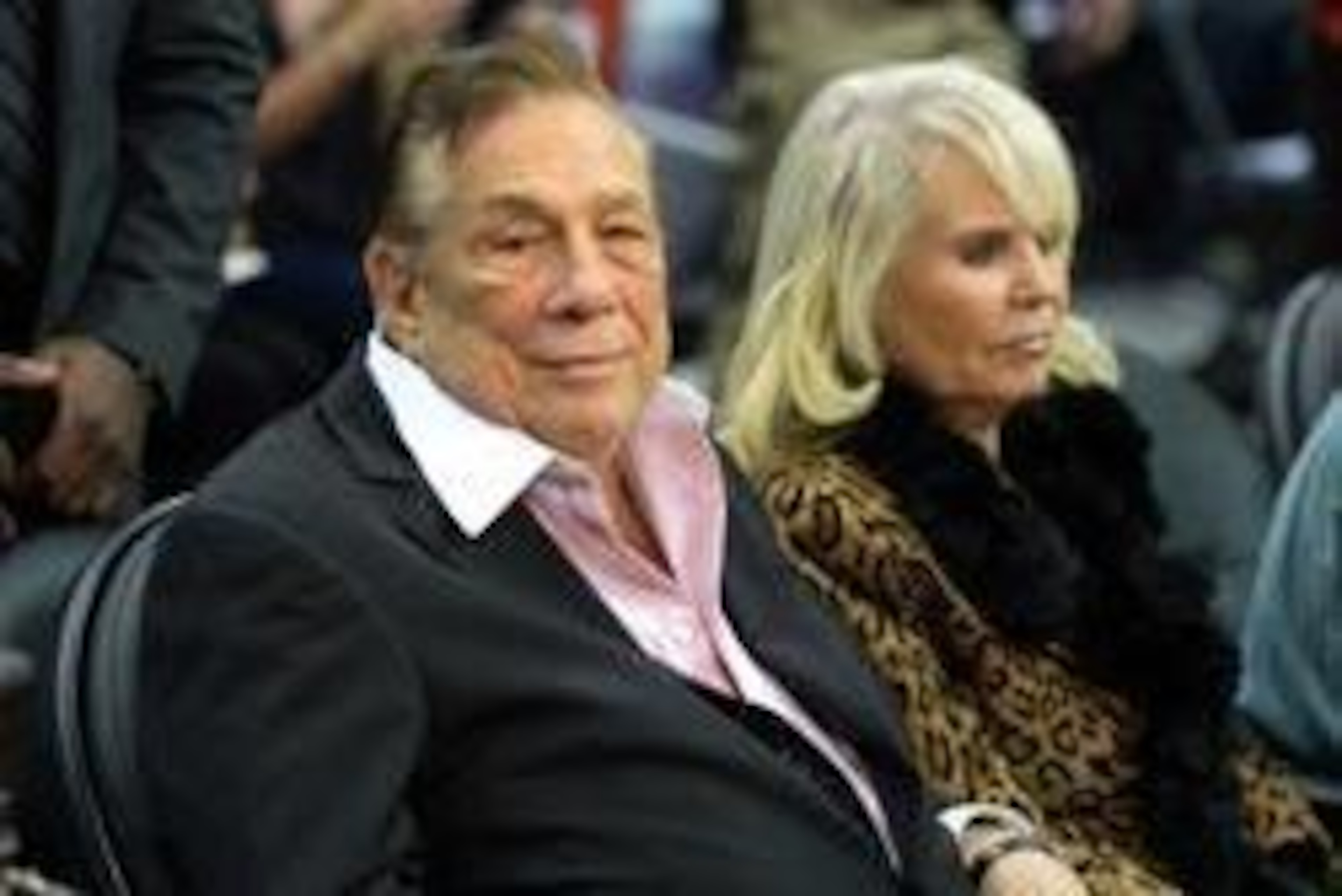 Nov 13, 2013; Los Angeles, CA, USA; Los Angeles Clippers owner Donald Sterling (left) and wife Shelly Sterling attend the game against the Oklahoma City Thunder at Staples Center. The Clippers defeated the Thunder 111-103. Mandatory Credit: Kirby Lee-USA