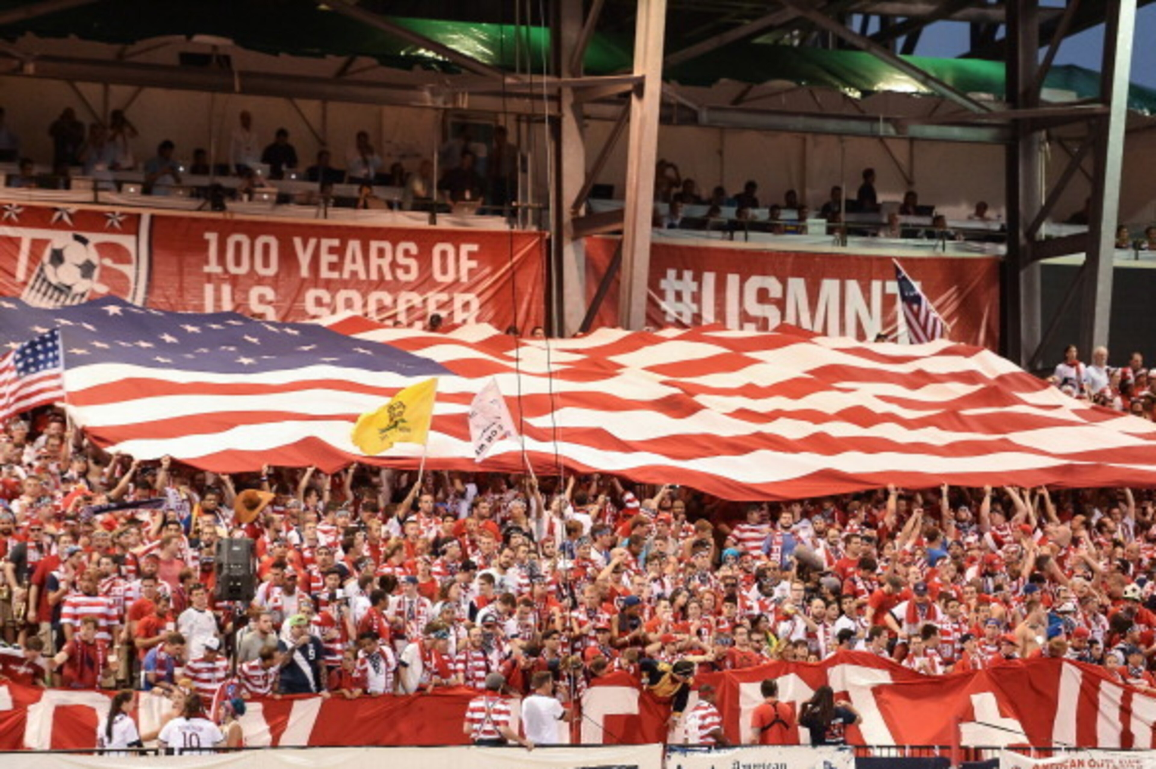 COLUMBUS, OH - SEPTEMBER 10: Fans cheer for the U.S. Men's National Team during a game against Mexico at Columbus Crew Stadium on September 10, 2013 in Columbus, Ohio. (Photo by Jamie Sabau/Getty Images) COLUMBUS, OH - SEPTEMBER 10: Fans cheer for the U.S. Men's National Team during a game against Mexico at Columbus Crew Stadium on September 10, 2013 in Columbus, Ohio. (Photo by Jamie Sabau/Getty Images)