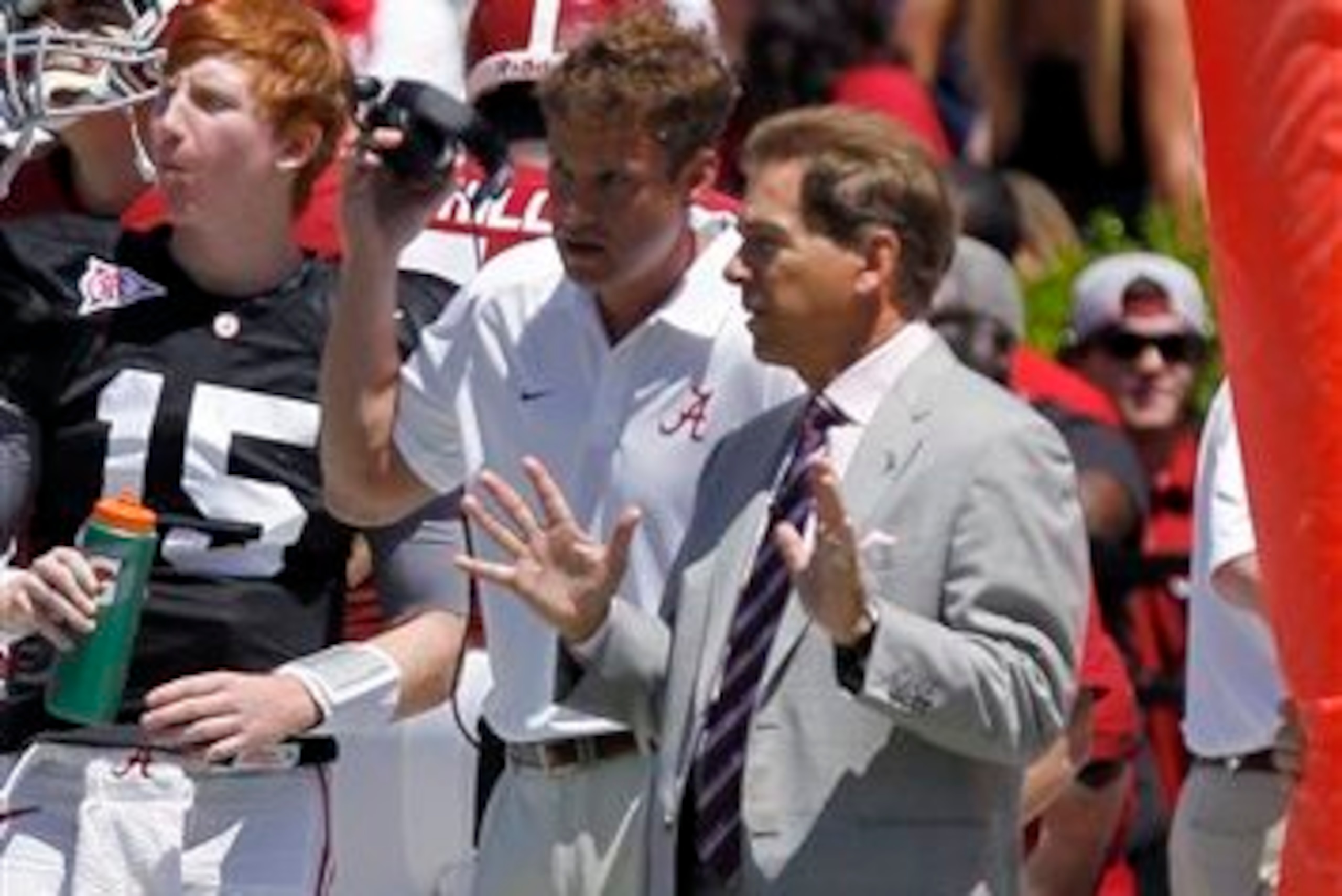 Lane Kiffin and Nick Saban are looking forward to having a quarterback competition.