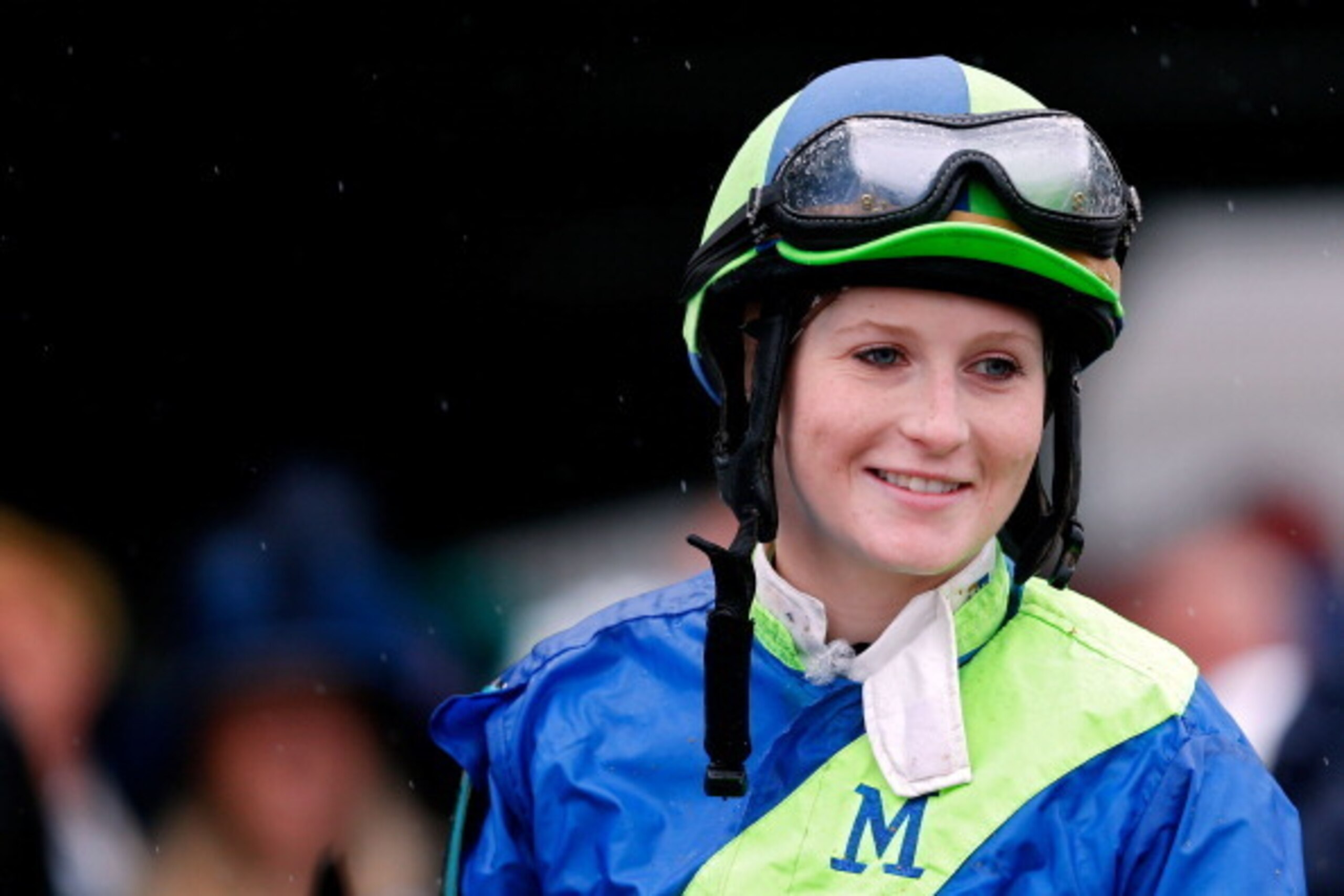 LOUISVILLE, KY - MAY 04:  Rosie Napravnik looks on after winning a race prior to the 139th running of the Kentucky Derby at Churchill Downs on May 4, 2013 in Louisville, Kentucky.  (Photo by Rob Carr/Getty Images)