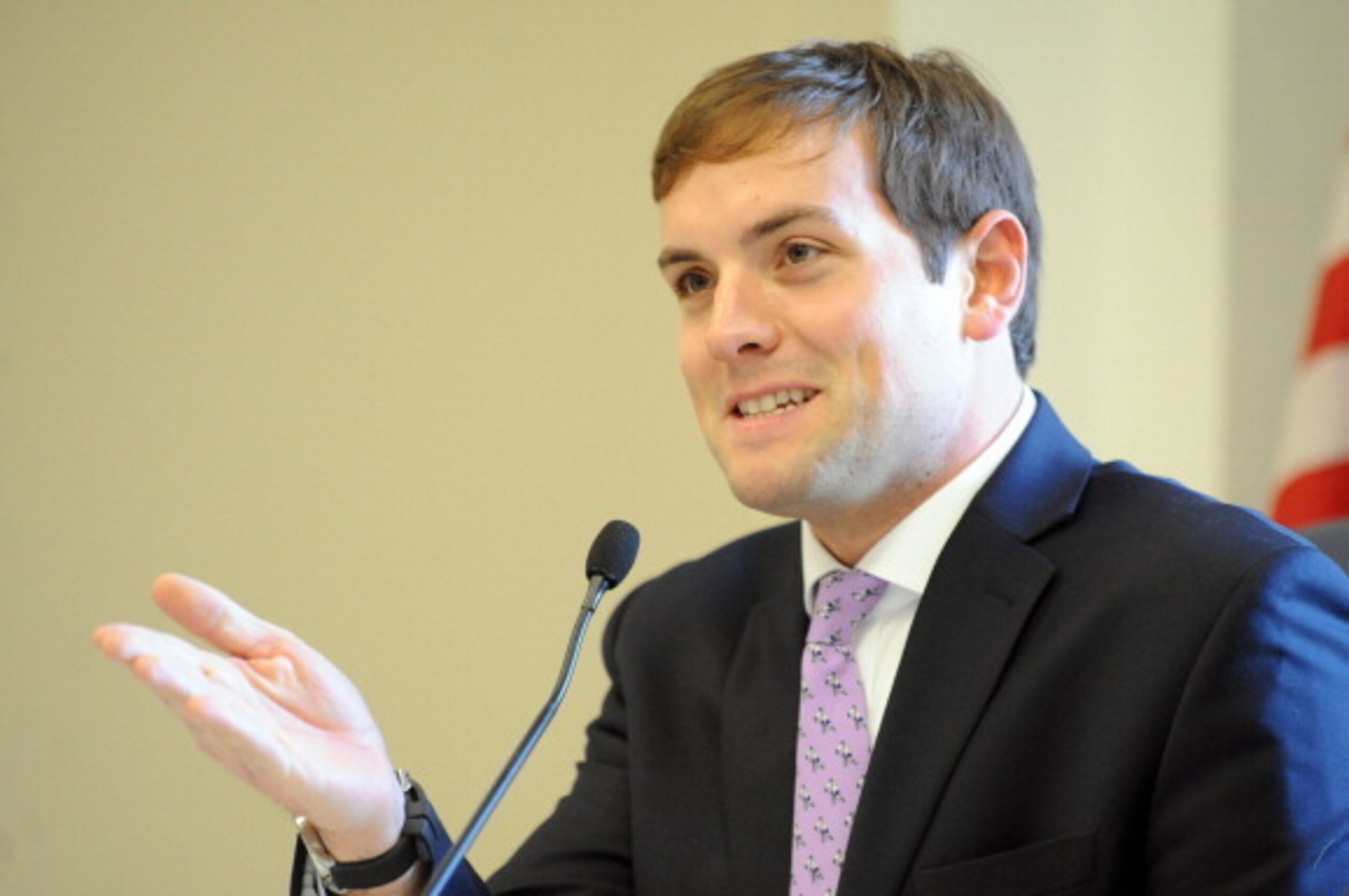 WASHINGTON, DC - MARCH 5: Moderator Luke Russert speaks during Congressional Hockey Caucus in the Rayburn House Office Building March 5, 2014 in Washington, DC. (Photo by Mitchell Layton/NHLI via Getty Images} WASHINGTON, DC - MARCH 5: Moderator Luke Russert speaks during Congressional Hockey Caucus in the Rayburn House Office Building March 5, 2014 in Washington, DC. (Photo by Mitchell Layton/NHLI via Getty Images}