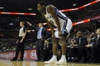 May 1, 2014; Memphis, TN, USA; Memphis Grizzlies guard Tony Allen (9) during the game against the Oklahoma City Thunder in game six of the first round of the 2014 NBA Playoffs at FedExForum. Mandatory Credit: Justin Ford-USA TODAY Sports