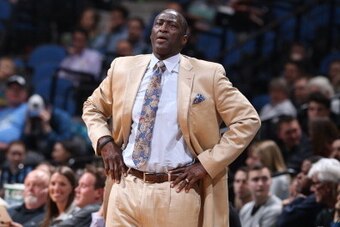 MINNEAPOLIS, MN - April 16: Head Coach Tyrone Corbin of the Utah Jazz looks on against the Minnesota Timberwolves during the game on April 16, 2014 at Target Center in Minneapolis, Minnesota. NOTE TO USER: User expressly acknowledges and agrees that, by d