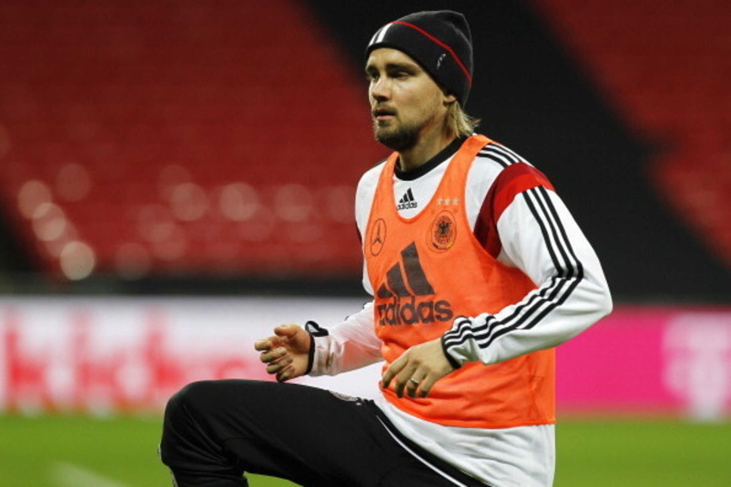 LONDON, ENGLAND - NOVEMBER 18: Marcel Schmelzer of Germany warms up during a training session at Wembley Stadium ahead of their International Friendly against England on November 18, 2013 in London, England. (Photo by Charlie Crowhurst/Getty Images)