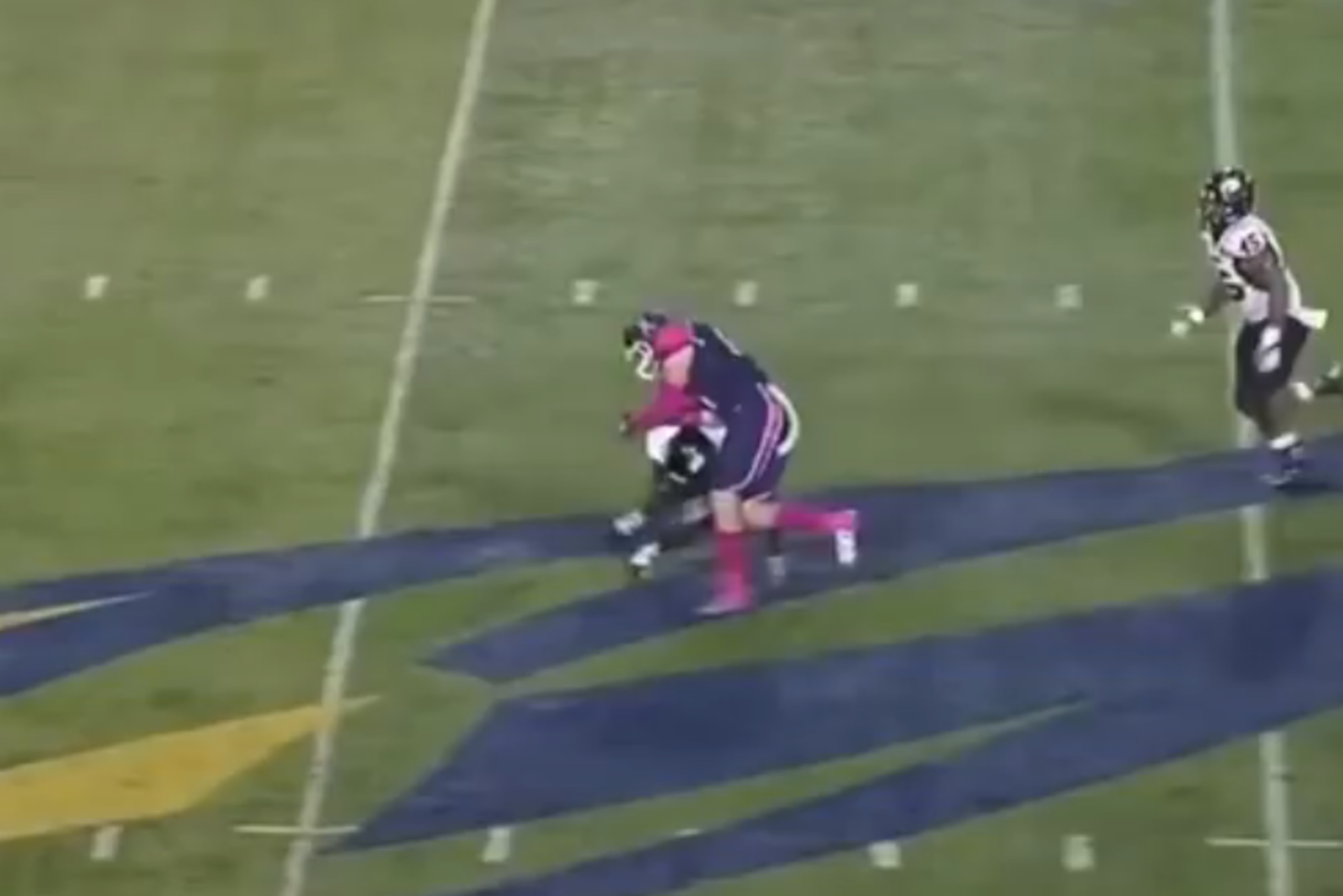 Ward needs to protect his smallish frame from injury. He was injured from the above tackle on a big tight end.