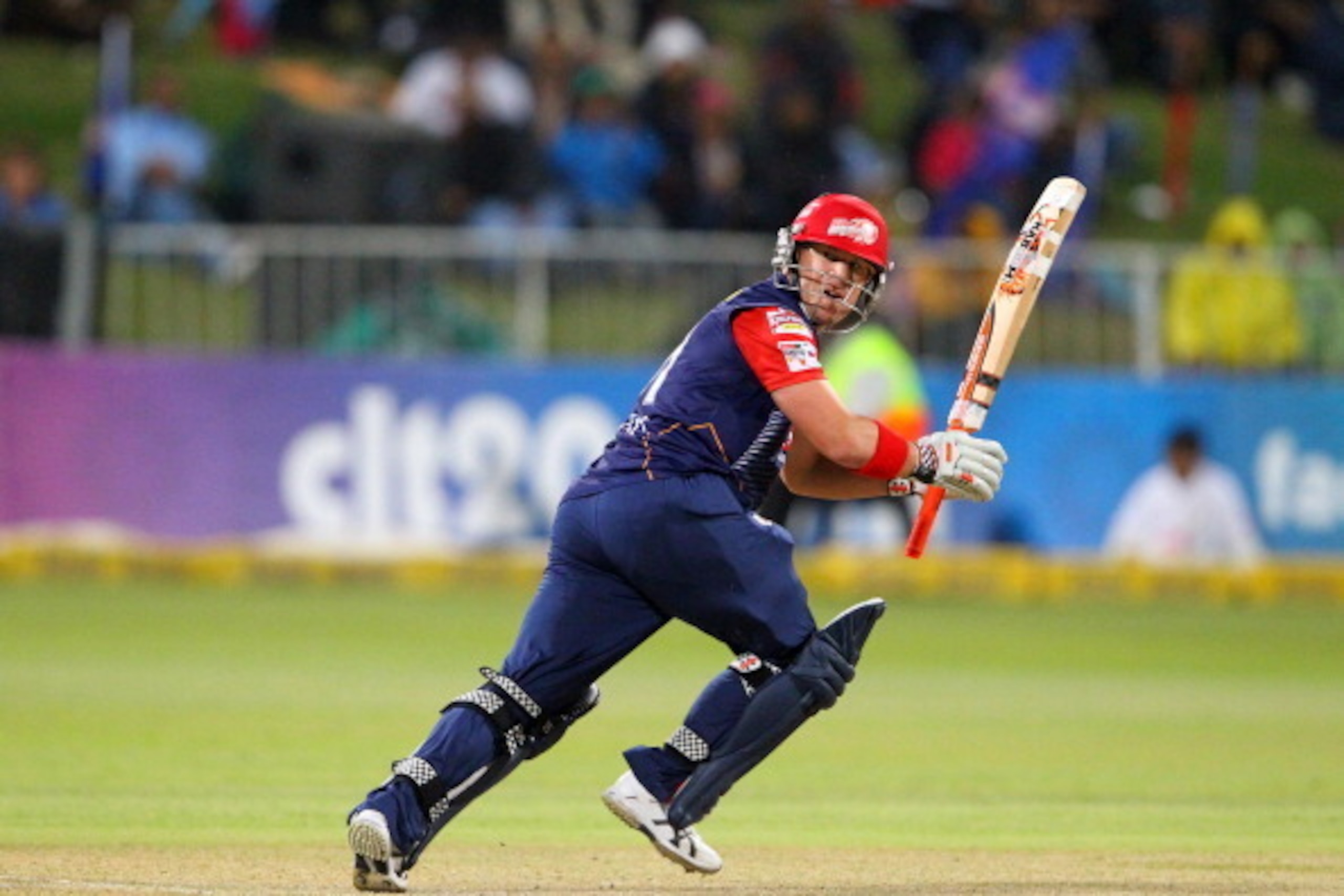 DURBAN, SOUTH AFRICA - OCTOBER 25: David Warner  during the Karbonn Smart CLT20 Semi Final match between bizhub Highveld Lions and Delhi Daredevils at Sahara Stadium Kingsmead on October 25, 2012 in Durban, South Africa.
(Photo by Anesh Debiky/Gallo Image