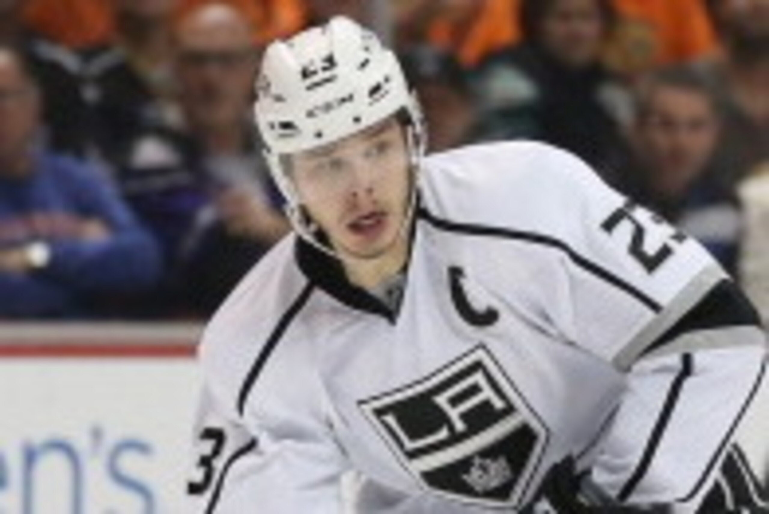 ANAHEIM, CA - MAY 03:  Dustin Brown #23 of the Los Angeles Kings skates against the Anaheim Ducks  in Game One of the Second Round of the 2014 NHL Stanley Cup Playoffs at Honda Center on May 3, 2014 in Anaheim, California.  (Photo by Jeff Gross/Getty Imag
