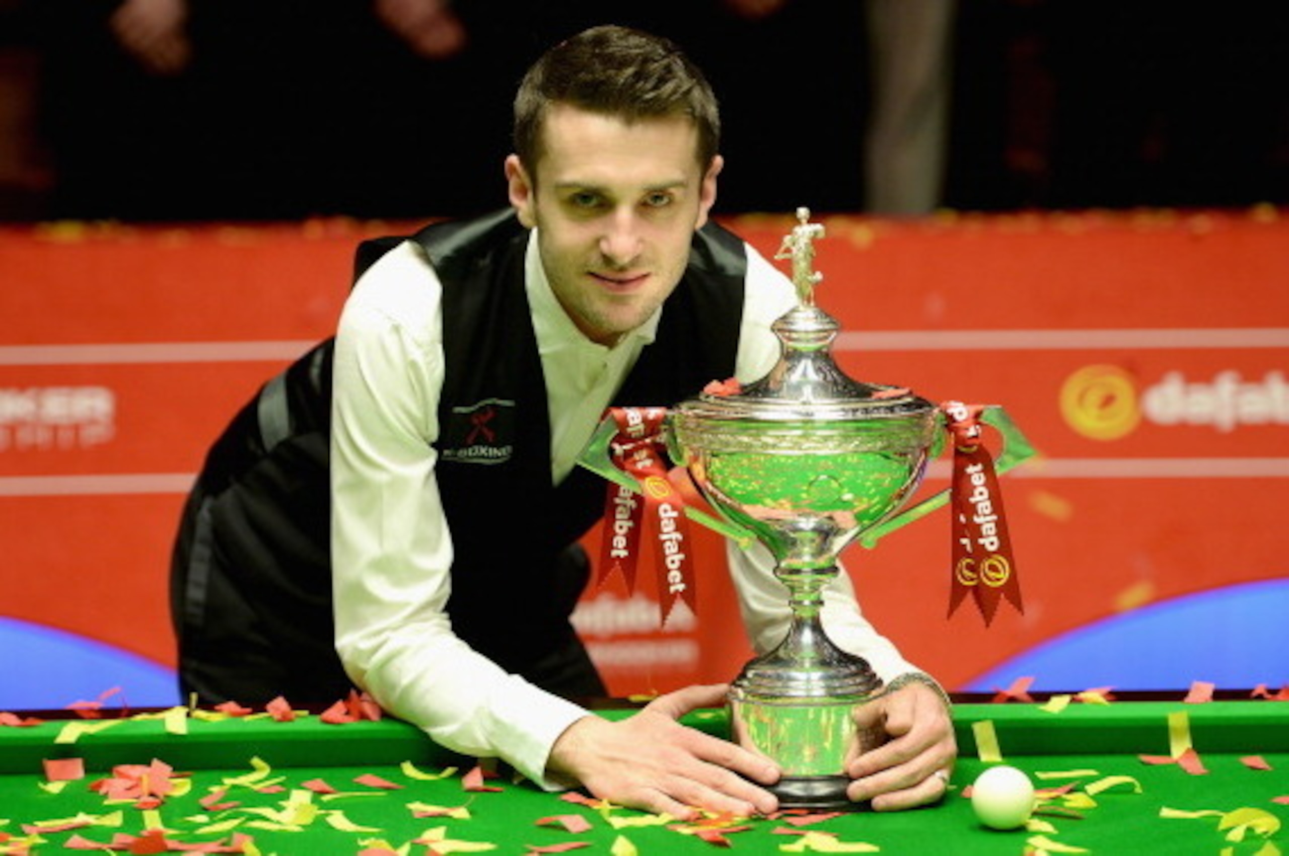 SHEFFIELD, ENGLAND - MAY 05:  Mark Selby lifts the trophy after winning The Dafabet World Snooker Championship final at Crucible Theatre on May 5, 2014 in Sheffield, England.  (Photo by Gareth Copley/Getty Images)