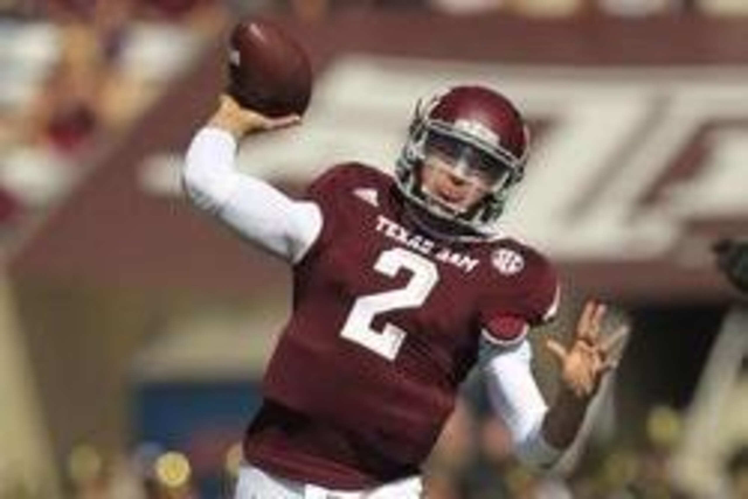 Oct 26, 2013; College Station, TX, USA; Texas A&M Aggies quarterback Johnny Manziel (2) passes against the Vanderbilt Commodores during the first half at Kyle Field. Mandatory Credit: Thomas Campbell-USA TODAY Sports