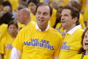 Warriors owner Joe Lacob (center) expects his team to improve on this season's 51-win mark under their next coach.