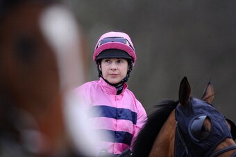 LINGFIELD, ENGLAND - APRIL 02: Hayley Turner poses at Lingfield racecourse on April 02, 2014 in Lingfield, England. (Photo by Alan Crowhurst/Getty Images)