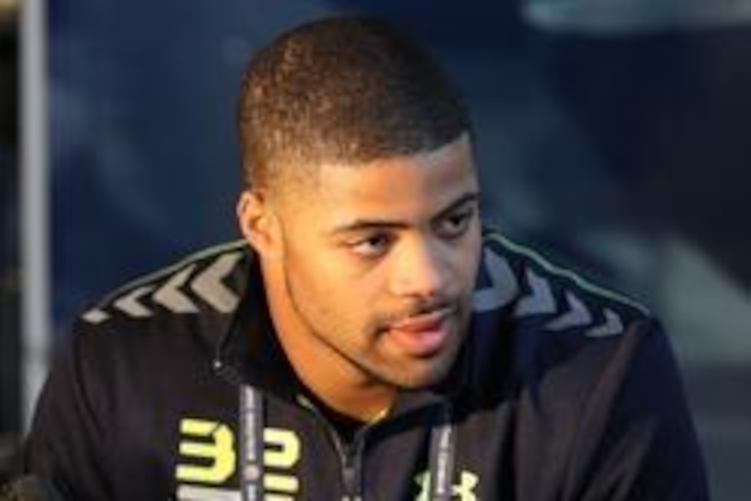 Feb 22, 2014; Indianapolis, IN, USA; Indiana Hoosiers wide receiver Cody Latimer speaks at the NFL Combine at Lucas Oil Stadium. Mandatory Credit: Pat Lovell-USA TODAY Sports Feb 22, 2014; Indianapolis, IN, USA; Indiana Hoosiers wide receiver Cody Latimer speaks at the NFL Combine at Lucas Oil Stadium. Mandatory Credit: Pat Lovell-USA TODAY Sports