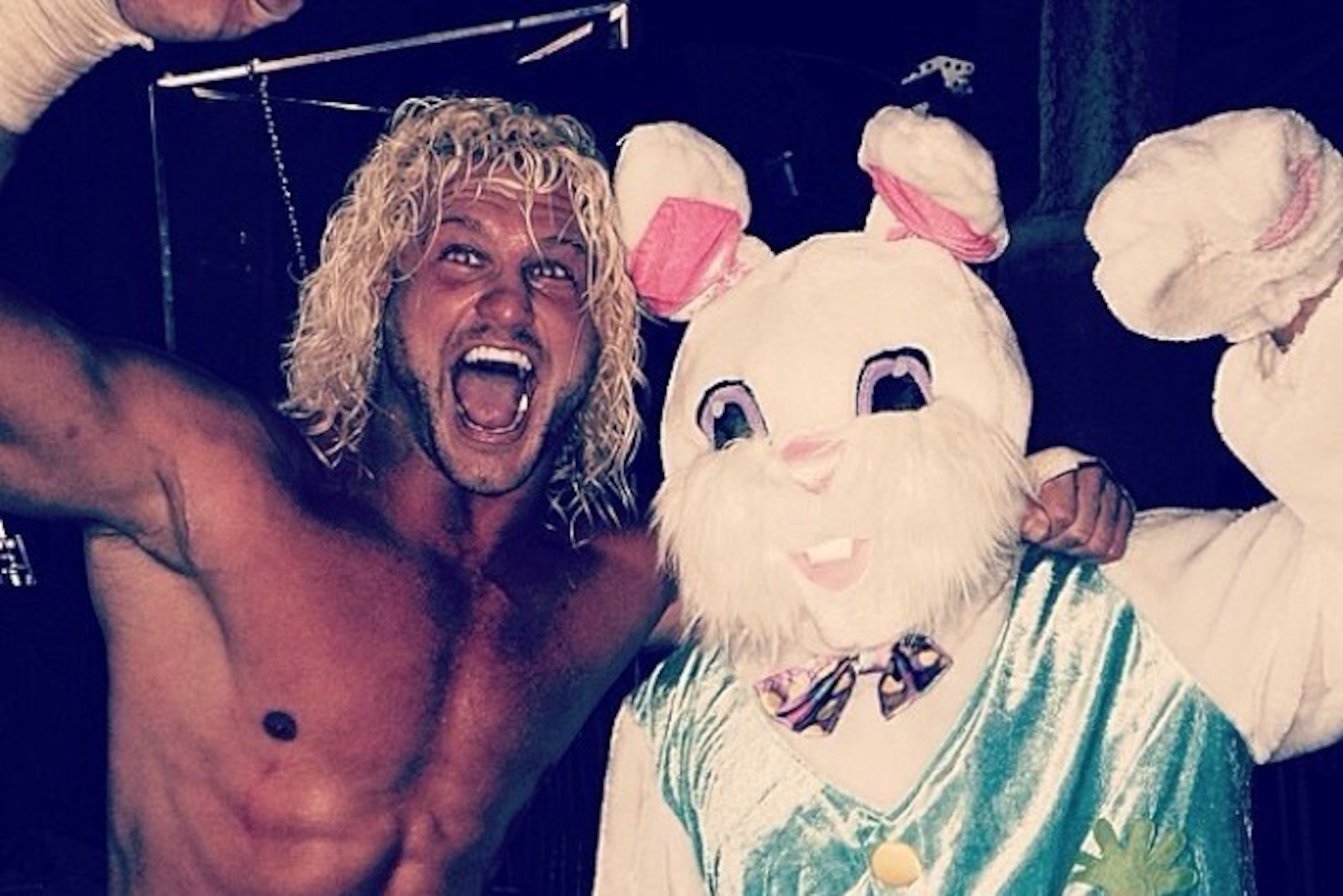 Dolph Ziggler parties with Adam Rose's bunny