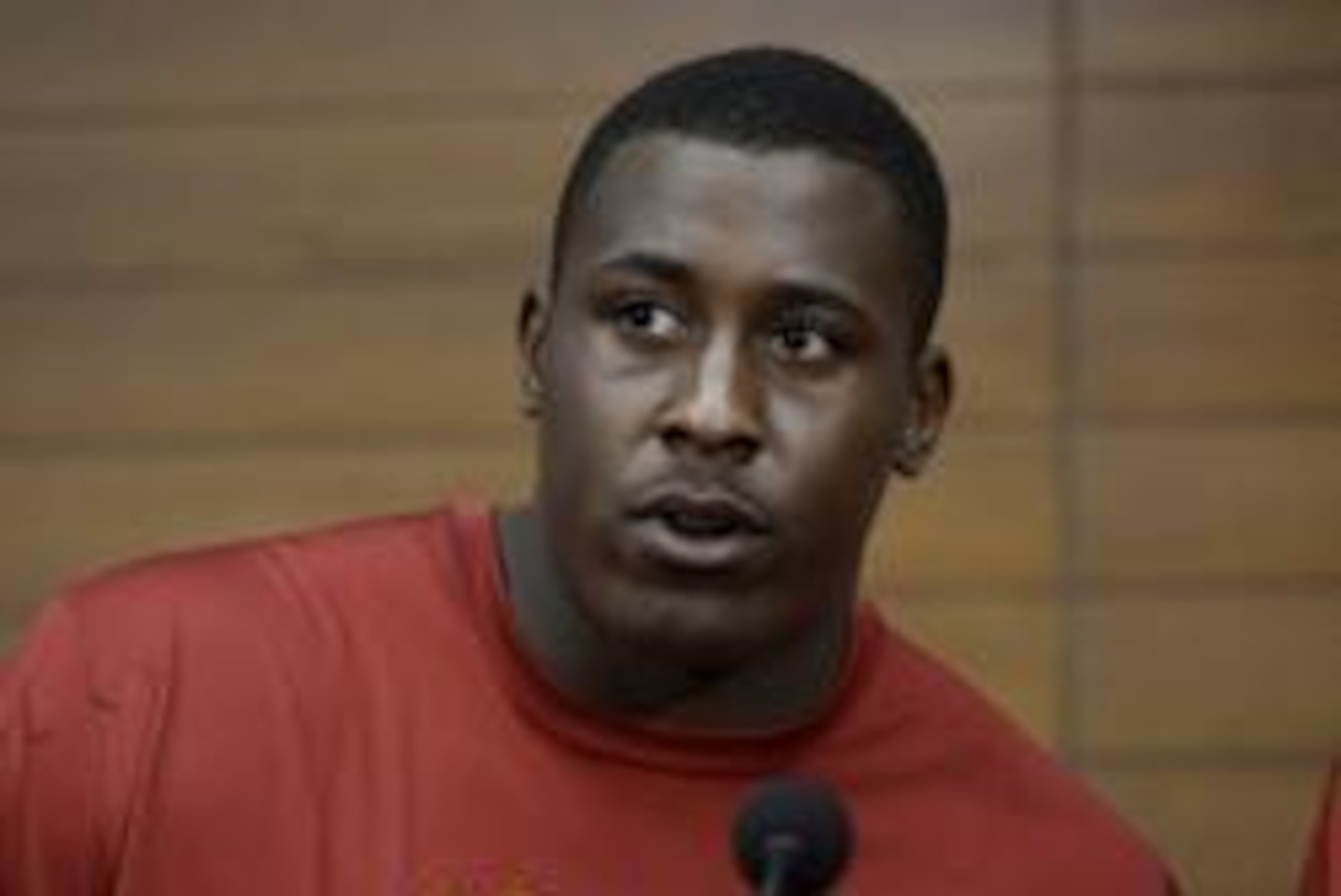 Sep 29, 2013; Los Angeles, CA, USA; Southern California player Marcus Martin answer questions at the press conference  at John McKay Center. Mandatory Credit: Kelvin Kuo-USA TODAY Sports