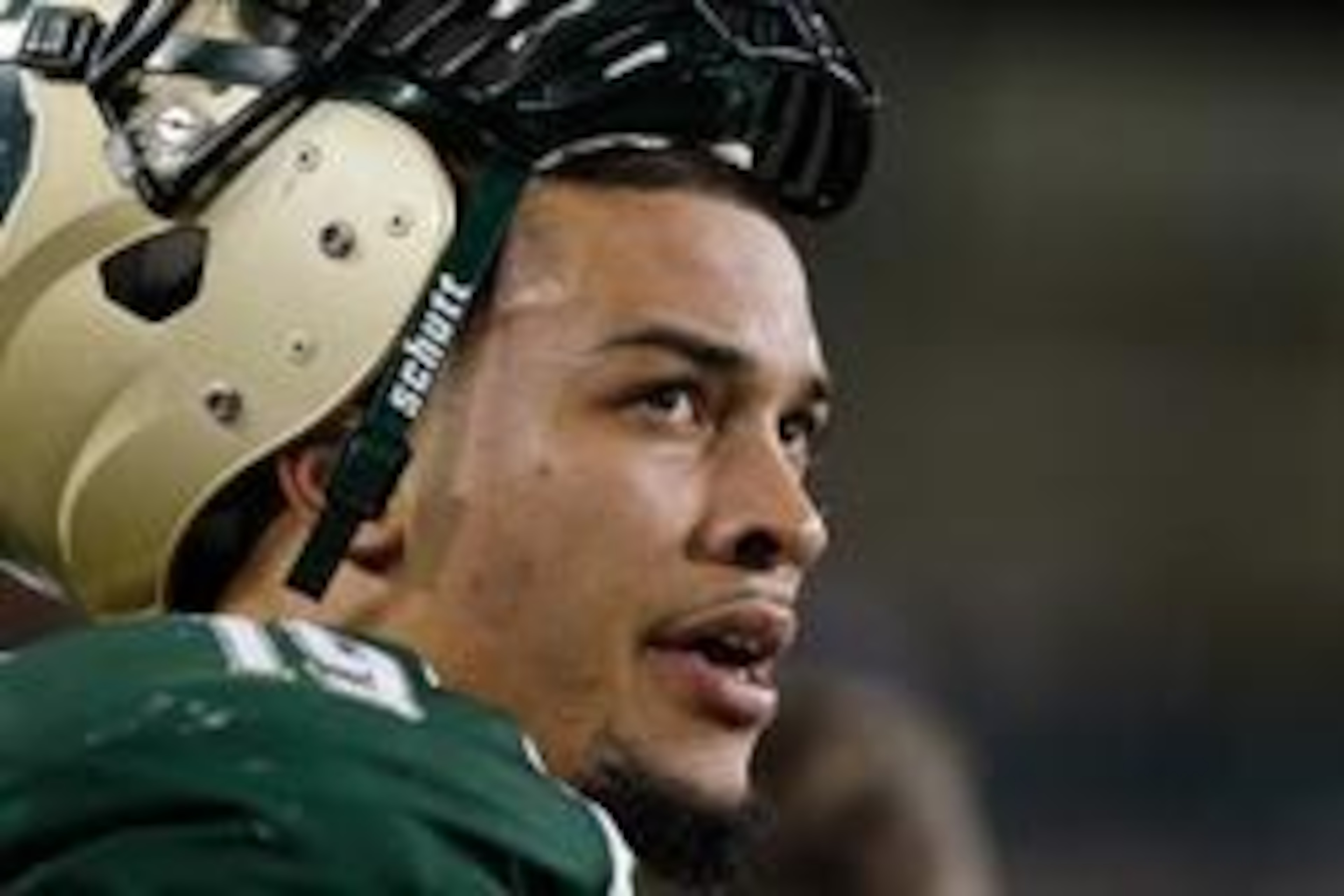 Sep 14, 2013; Tampa, FL, USA; South Florida Bulls defensive lineman Aaron Lynch (19) against the Florida Atlantic Owls during the second quarter at Raymond James Stadium. Mandatory Credit: Kim Klement-USA TODAY Sports