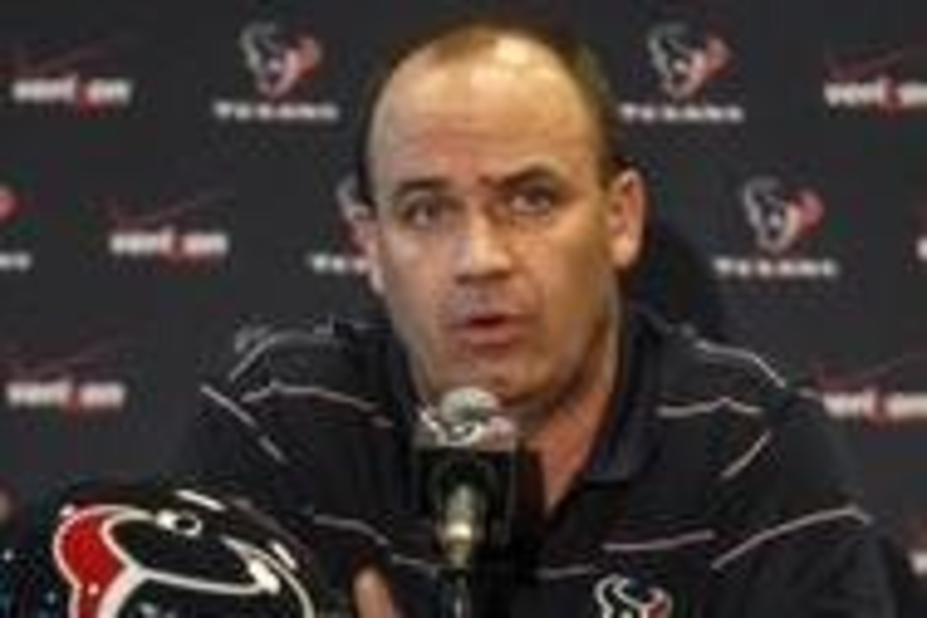 May 9, 2014; Houston, TX, USA; Houston Texans head coach Bill O'Brien speaks to the media during a press conference to introduce first-round draft pick Jadeveon Clowney (not pictured) at Reliant Stadium. Mandatory Credit: Troy Taormina-USA TODAY Sports May 9, 2014; Houston, TX, USA; Houston Texans head coach Bill O'Brien speaks to the media during a press conference to introduce first-round draft pick Jadeveon Clowney (not pictured) at Reliant Stadium. Mandatory Credit: Troy Taormina-USA TODAY Sports