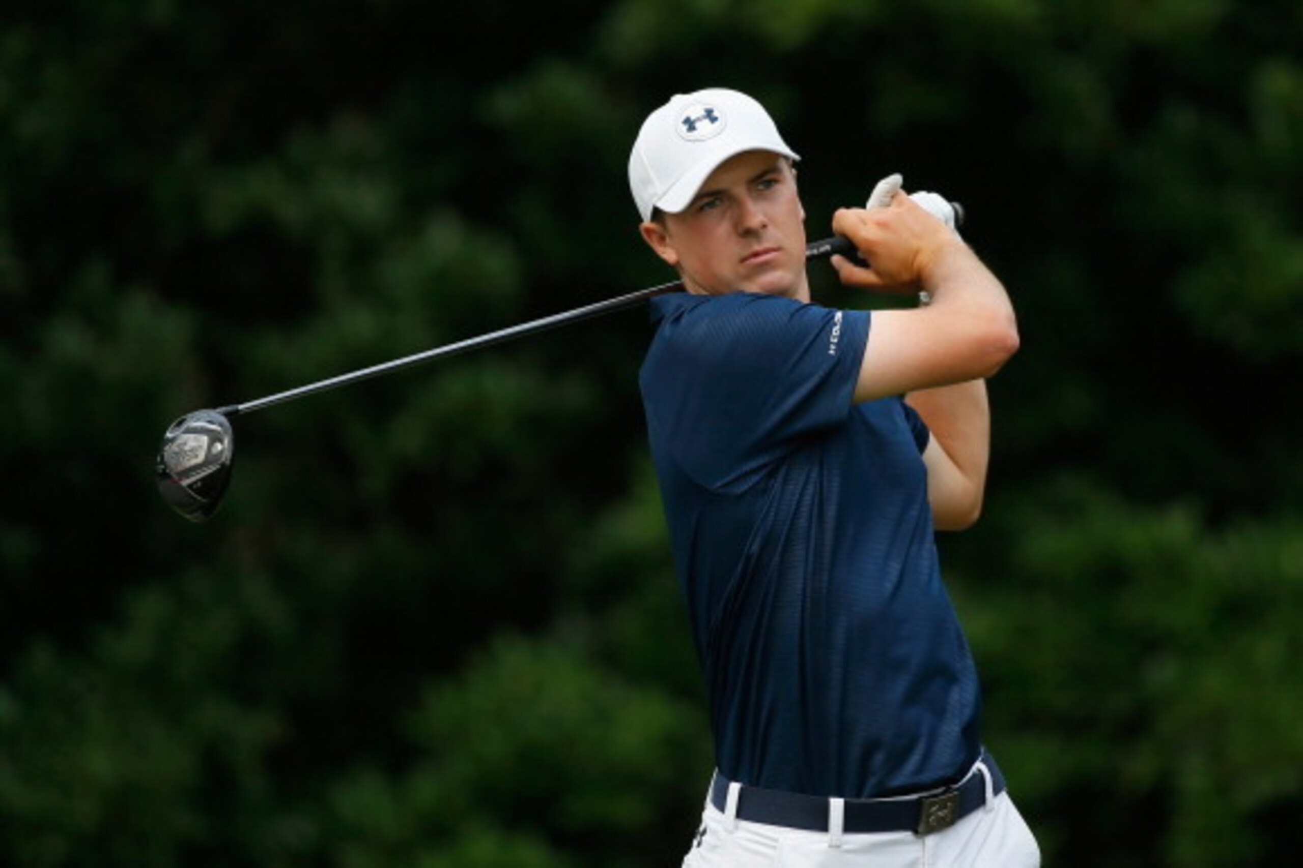 PONTE VEDRA BEACH, FL - MAY 10:  Jordan Spieth of the United States hits his tee shot on the 11th hole during the third round of THE PLAYERS Championship on the stadium course at TPC Sawgrass on May 10, 2014 in Ponte Vedra Beach, Florida.  (Photo by Kevin