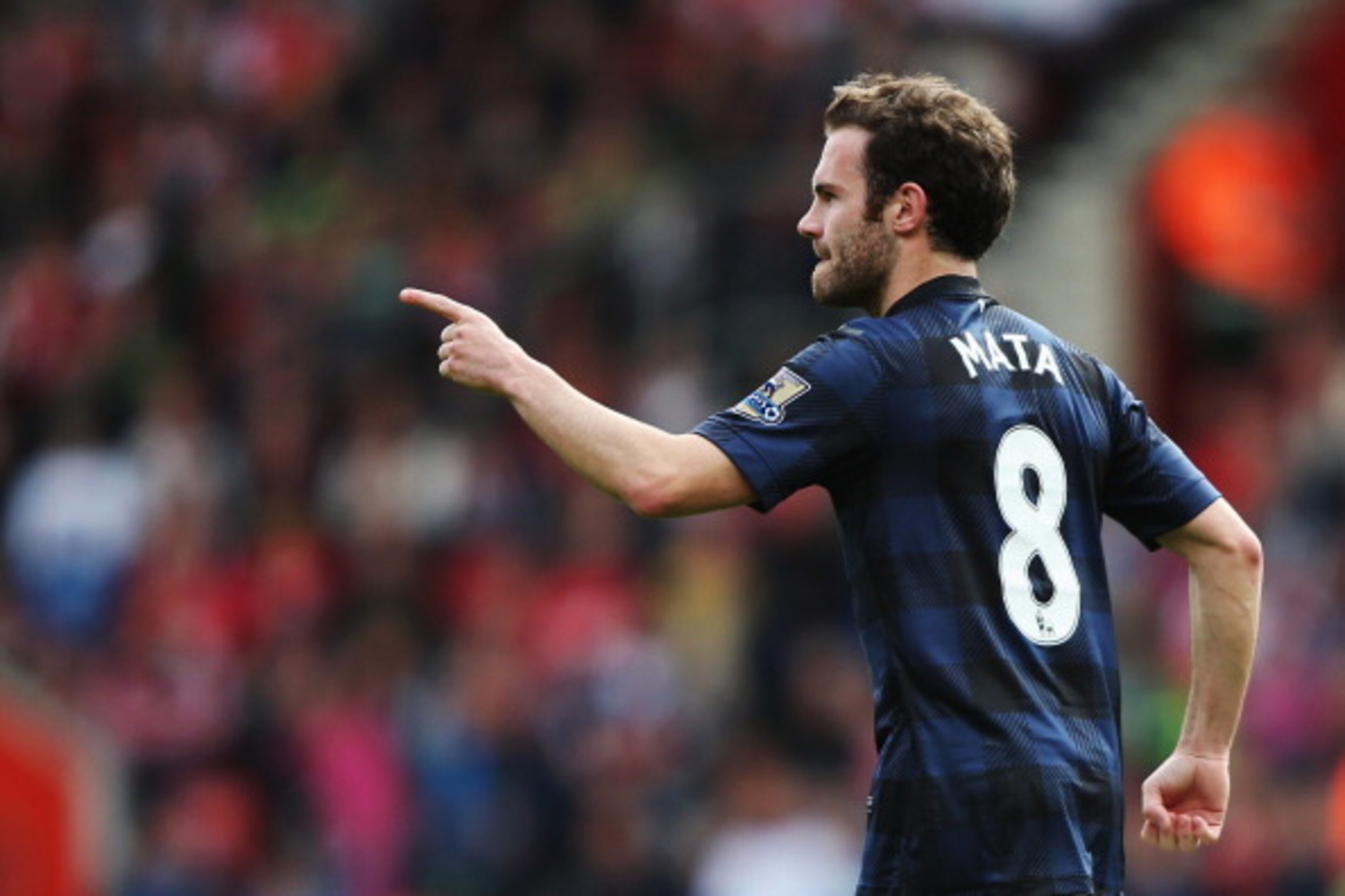 SOUTHAMPTON, ENGLAND - MAY 11: Juan Mata of Manchester United celebrates scoring during the Barclays Premier League match between Southampton and Manchester United at St Mary's Stadium on May 11, 2014 in Southampton, England. (Photo by Ian Walton/Getty SOUTHAMPTON, ENGLAND - MAY 11: Juan Mata of Manchester United celebrates scoring during the Barclays Premier League match between Southampton and Manchester United at St Mary's Stadium on May 11, 2014 in Southampton, England. (Photo by Ian Walton/Getty