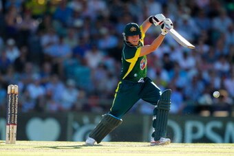 PERTH, AUSTRALIA - JANUARY 24: Steve Smith of Australia bats during game four of the One Day International series between Australia and England  at WACA on January 24, 2014 in Perth, Australia.  (Photo by Will Russell/Getty Images)