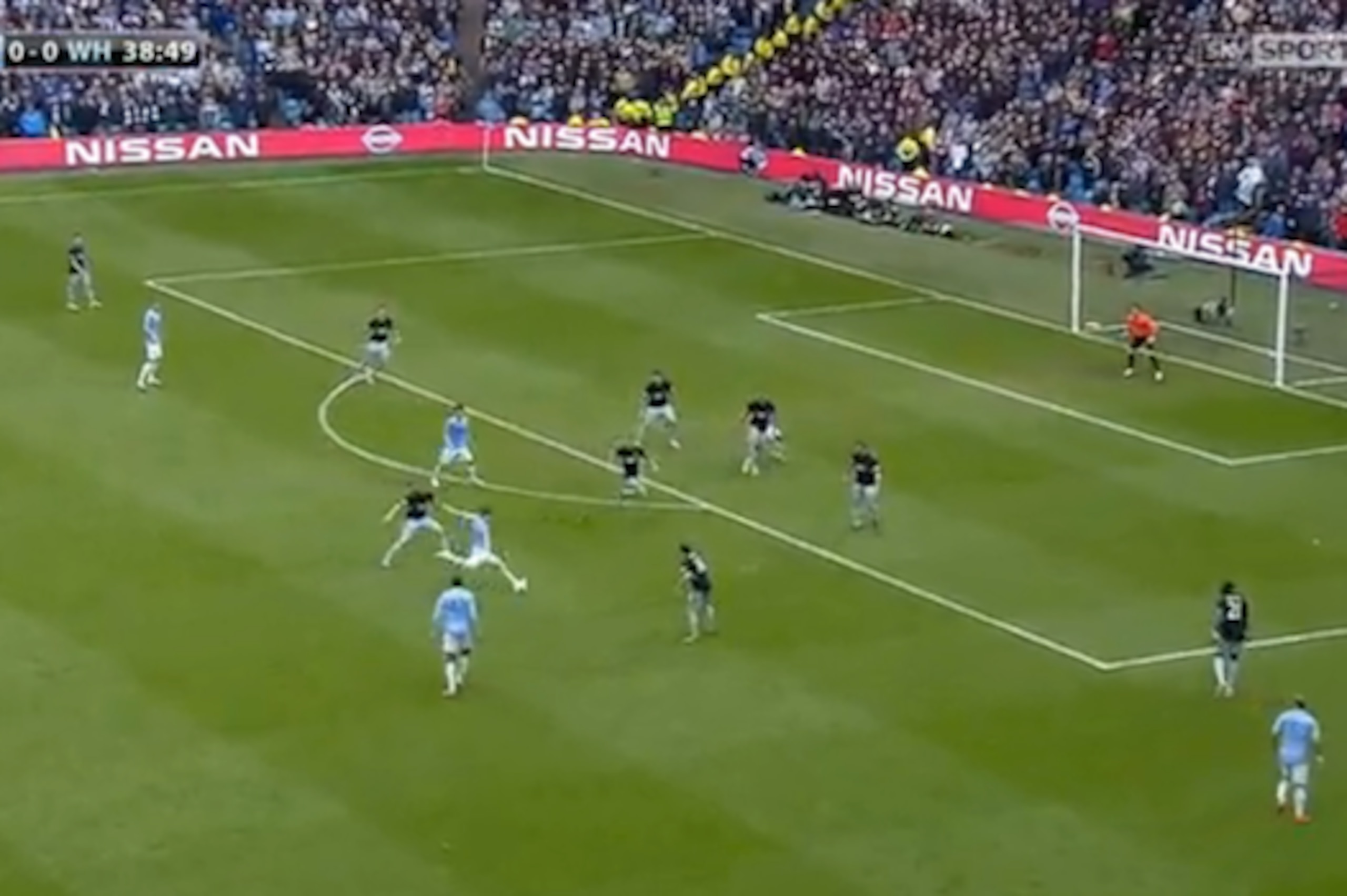 Given time, he drives a shot into the far corner