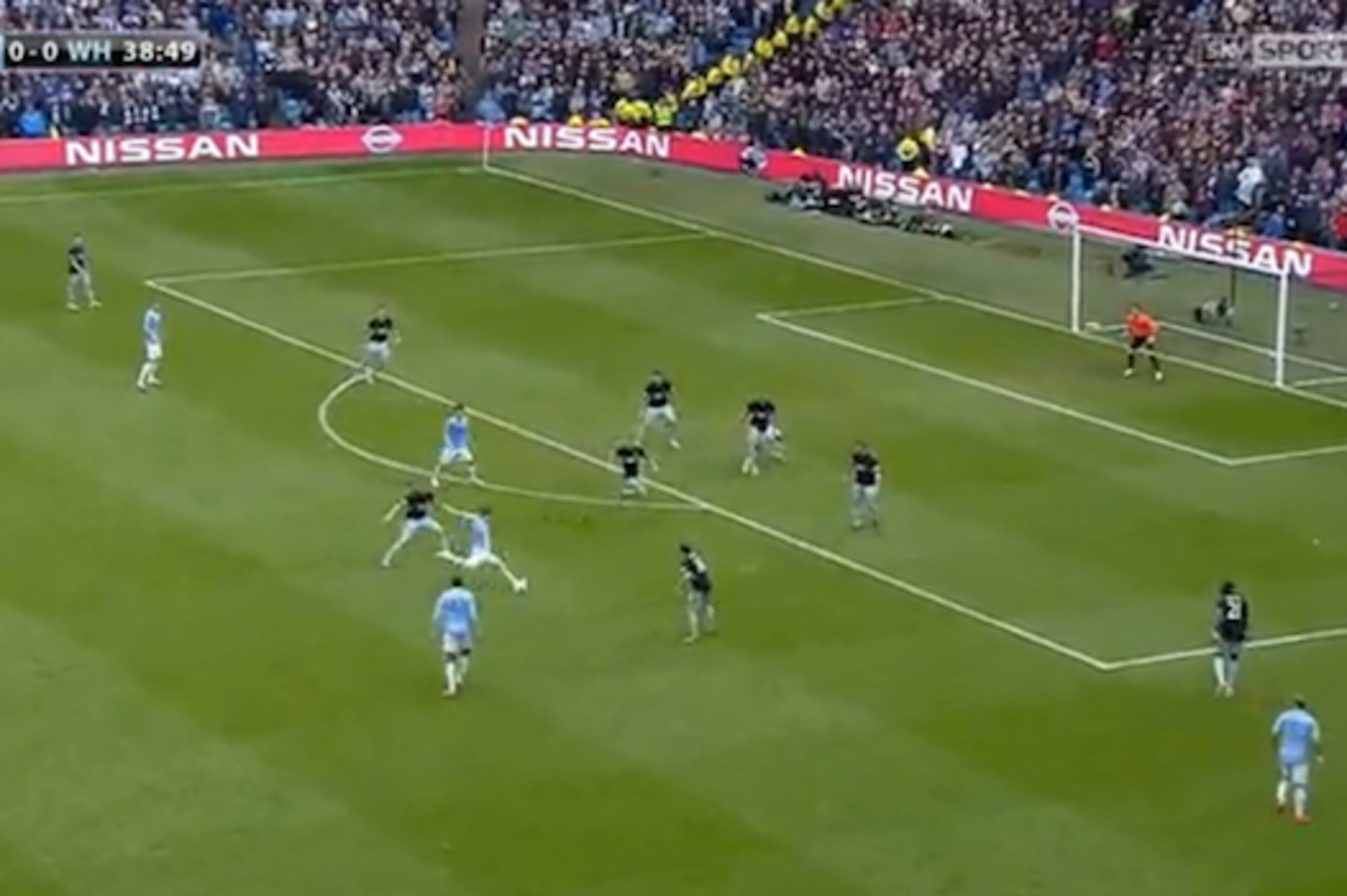 Given time, he drives a shot into the far corner