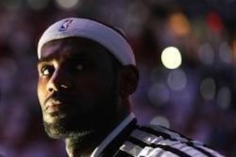 Apr 23, 2014; Miami, FL, USA; Miami Heat forward LeBron James (6) prior to a game against the Charlotte Bobcats in game two during the first round of the 2014 NBA Playoffs at American Airlines Arena. Mandatory Credit: Steve Mitchell-USA TODAY Sports