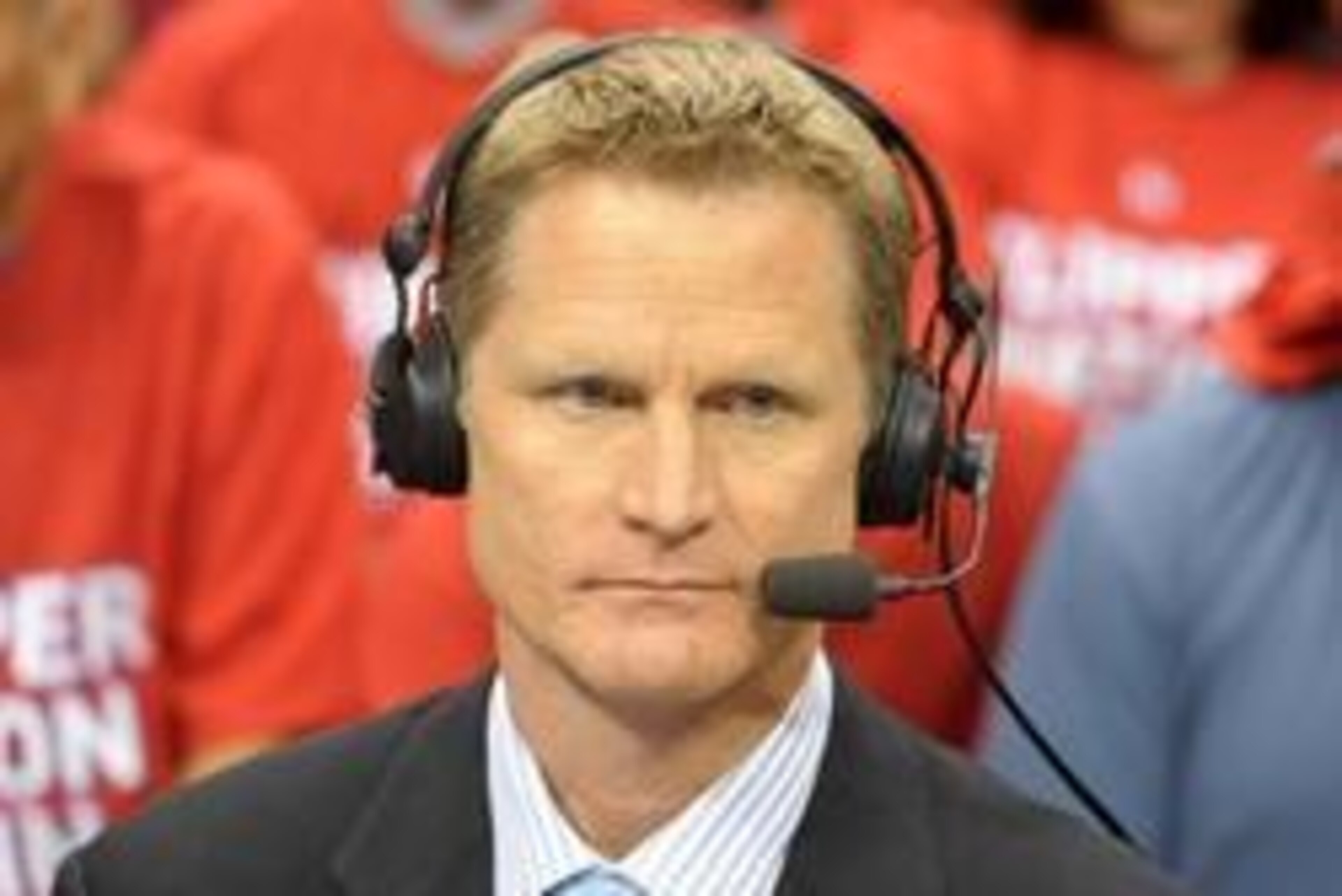 May 20, 2012; Los Angeles, CA, USA; TNT broadcaster Steve Kerr during game four of the Western Conference semifinals of the 2012 NBA Playoffs between the San Antonio Spurs and the Los Angeles Clippers at the Staples Center. Mandatory Credit: Kirby Lee/Ima