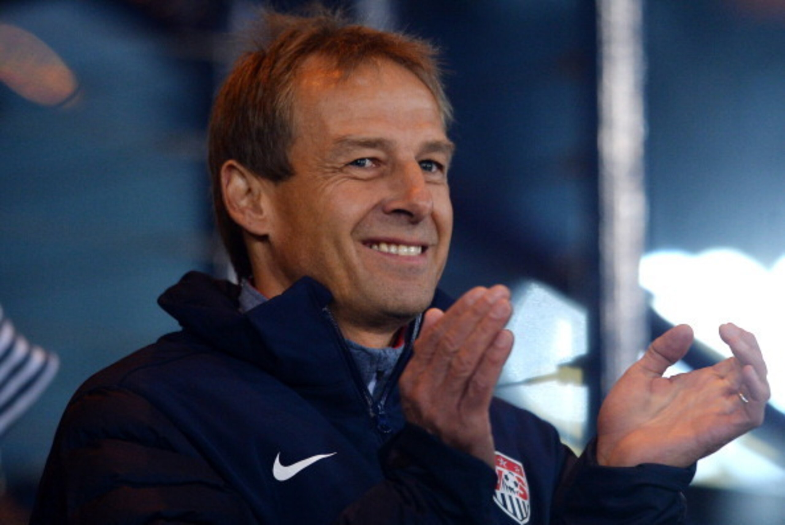 GLASGOW, UNITED KINGDOM - NOVEMBER 15:  Head coach Jurgen Klinsmann of USA looks on during the International Friendly match between Scotland and USA at Hampden Park on November 15, 2013 in Glasgow, Scotland.  (Photo by Mark Runnacles/Getty Images)