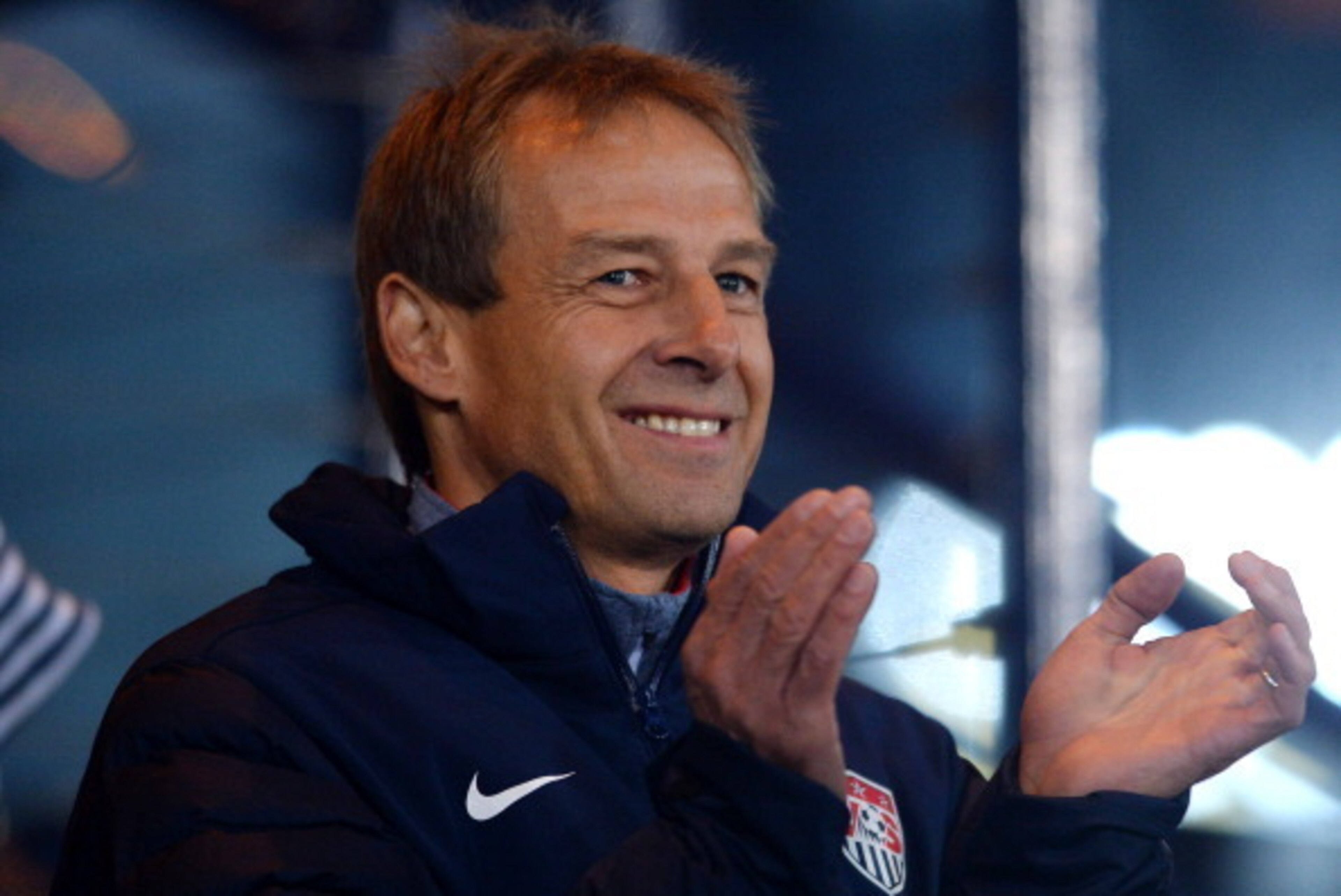 GLASGOW, UNITED KINGDOM - NOVEMBER 15:  Head coach Jurgen Klinsmann of USA looks on during the International Friendly match between Scotland and USA at Hampden Park on November 15, 2013 in Glasgow, Scotland.  (Photo by Mark Runnacles/Getty Images)