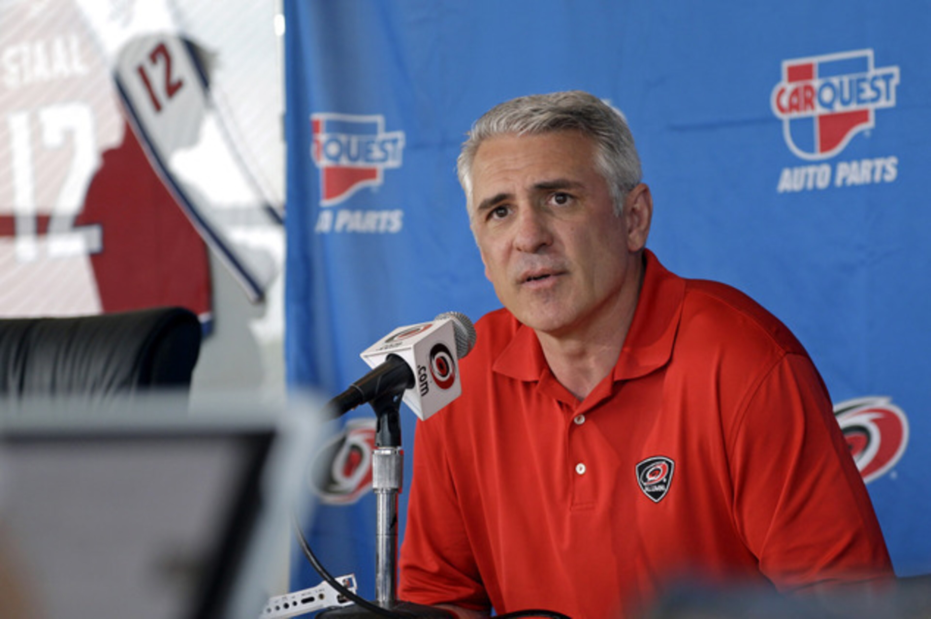 Ron Francis speaks at last Monday's press conference.