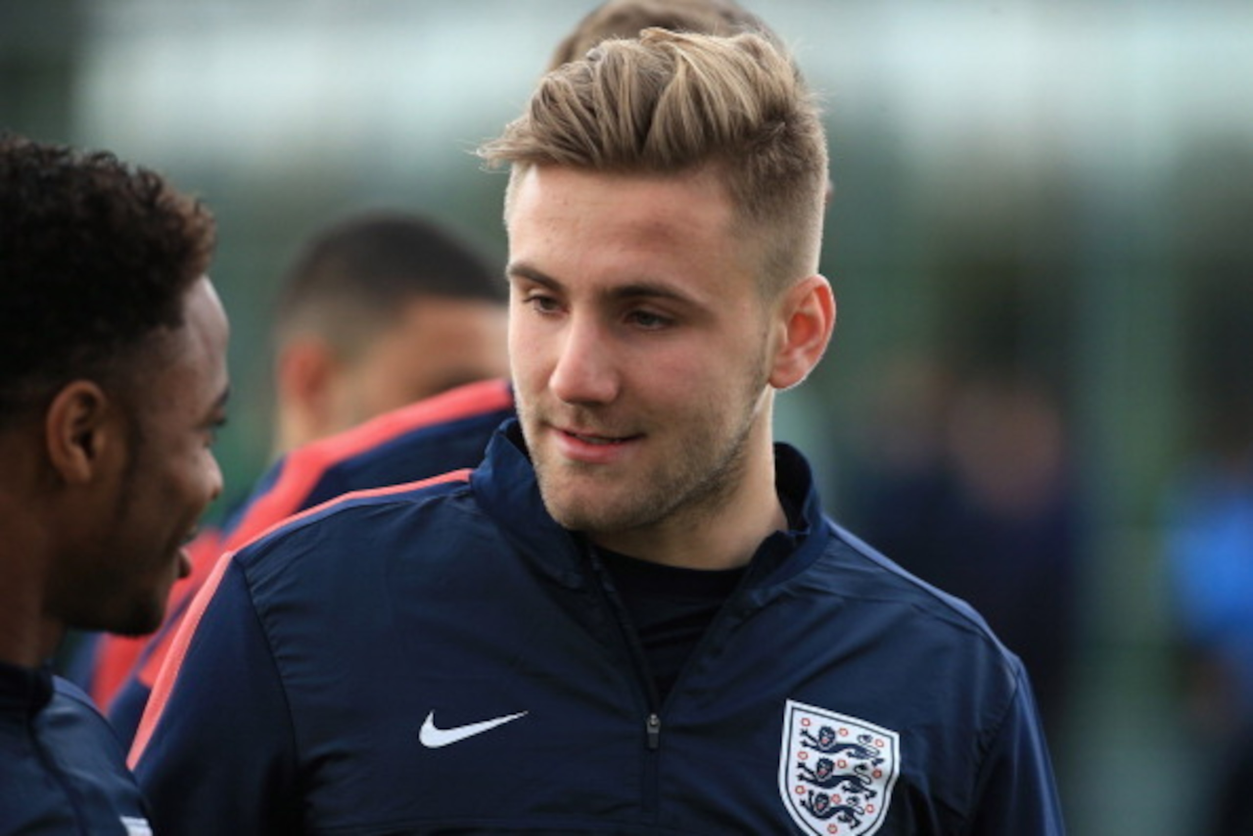LONDON, ENGLAND - MARCH 03:  Luke Shaw in action during the England training session at the Tottenham Hotspur Training Centre on March 3, 2014 in London, England.  (Photo by Richard Heathcote/Getty Images)