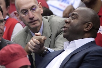 NBA commissioner Adam Silver and Magic Johnson attended the Clippers' Game 4 win over OKC together.