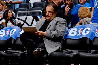 ORLANDO, FL - MAY 5: Stan Van Gundy, head coach of the Orlando Magic, draws up plays for his team before Game Four of the Eastern Conference Quarterfinals against the Indiana Pacers during the 2012 NBA Playoffs on May 5, 2012 at Amway Center in Orlando, F