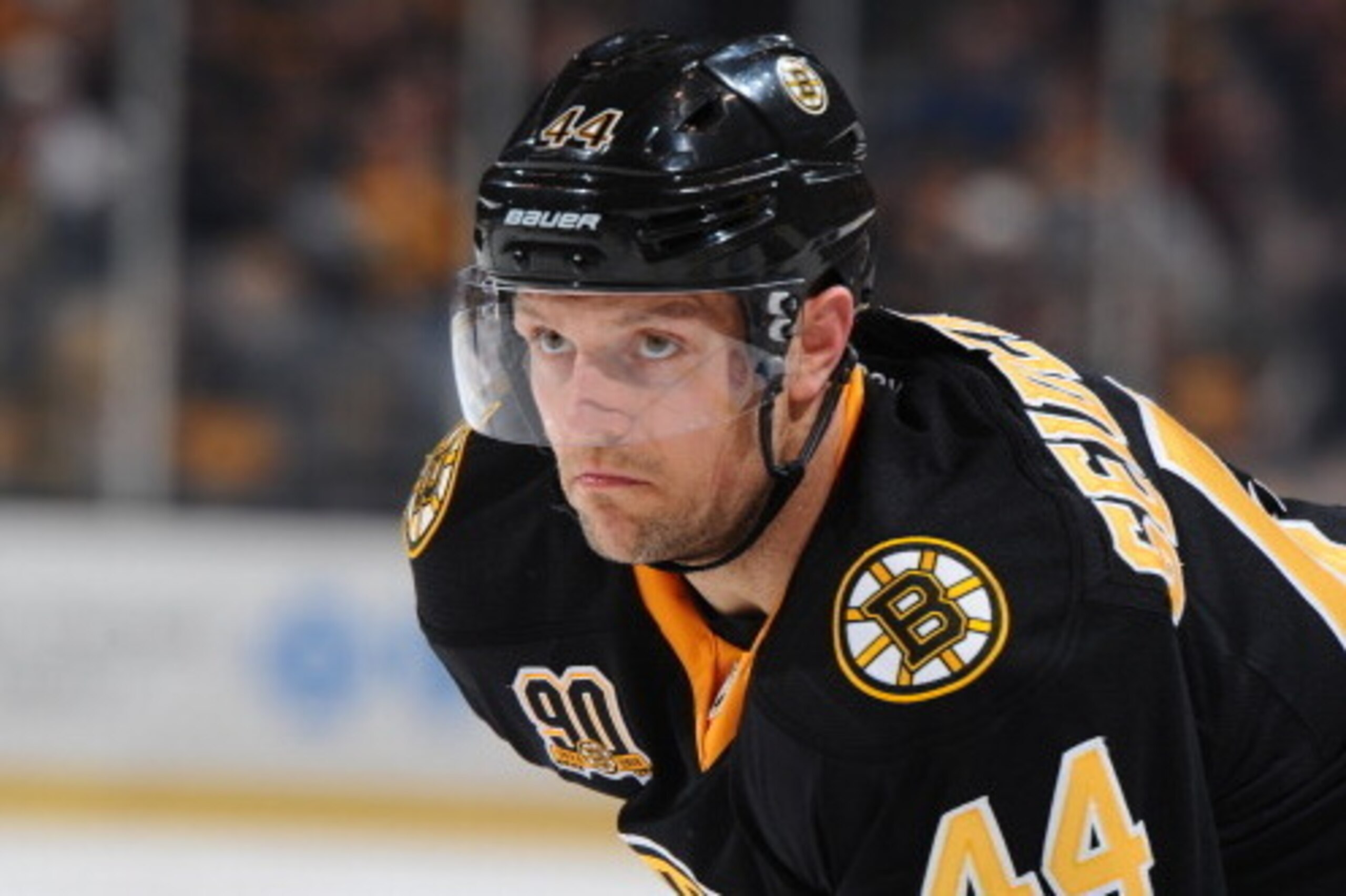 BOSTON, MA - DECEMBER 27: Dennis Seidenberg #44 of the Boston Bruins waits for the face off against the Ottawa Senators at the TD Garden on December 27, 2013 in Boston, Massachusetts.  (Photo by Steve Babineau/NHLI via Getty Images)
