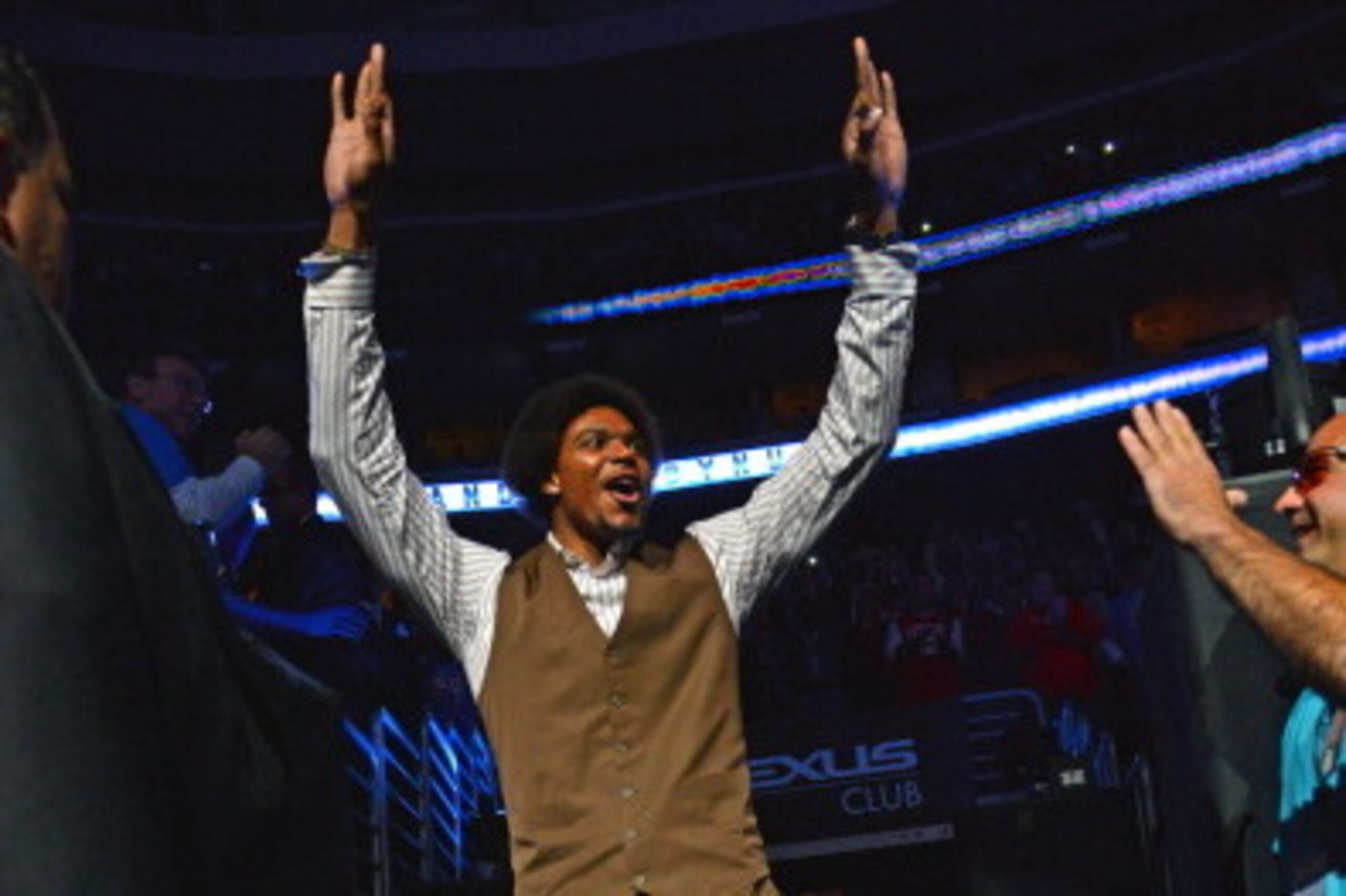 PHILADELPHIA - OCTOBER 31: Andrew Bynum #33 of the Philadelphia 76ers gets introduced to the arena before the game against the Denver Nuggets at the Wells Fargo Center on October 31, 2012 in Philadelphia, Pennsylvania. NOTE TO USER: User expressly ackno PHILADELPHIA - OCTOBER 31: Andrew Bynum #33 of the Philadelphia 76ers gets introduced to the arena before the game against the Denver Nuggets at the Wells Fargo Center on October 31, 2012 in Philadelphia, Pennsylvania. NOTE TO USER: User expressly ackno