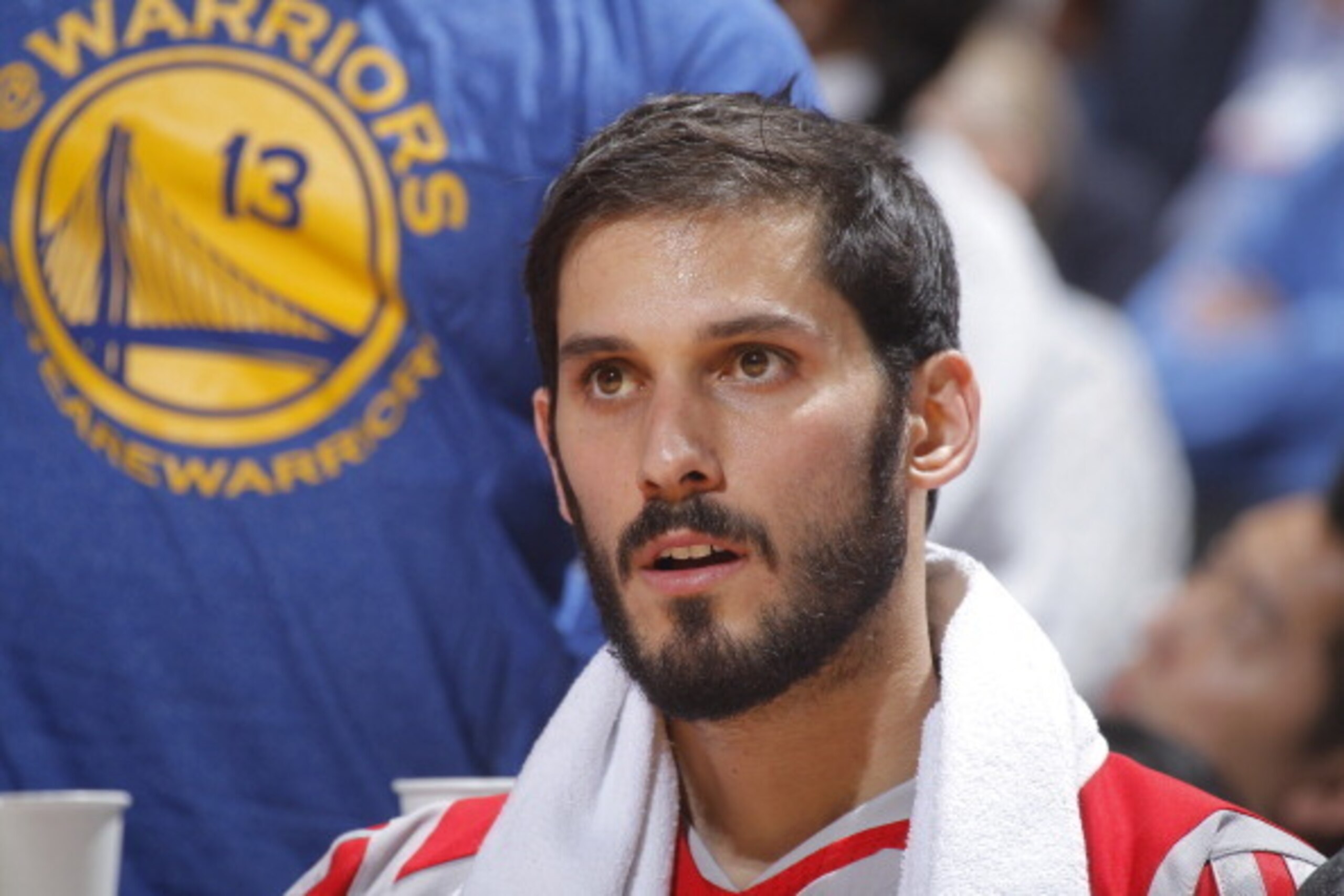 OAKLAND, CA - FEBRUARY 20: Omri Casspi #18 of the Houston Rockets during a game against the Golden State Warriors on February 20, 2014 at Oracle Arena in Oakland, California. NOTE TO USER: User expressly acknowledges and agrees that, by downloading and or